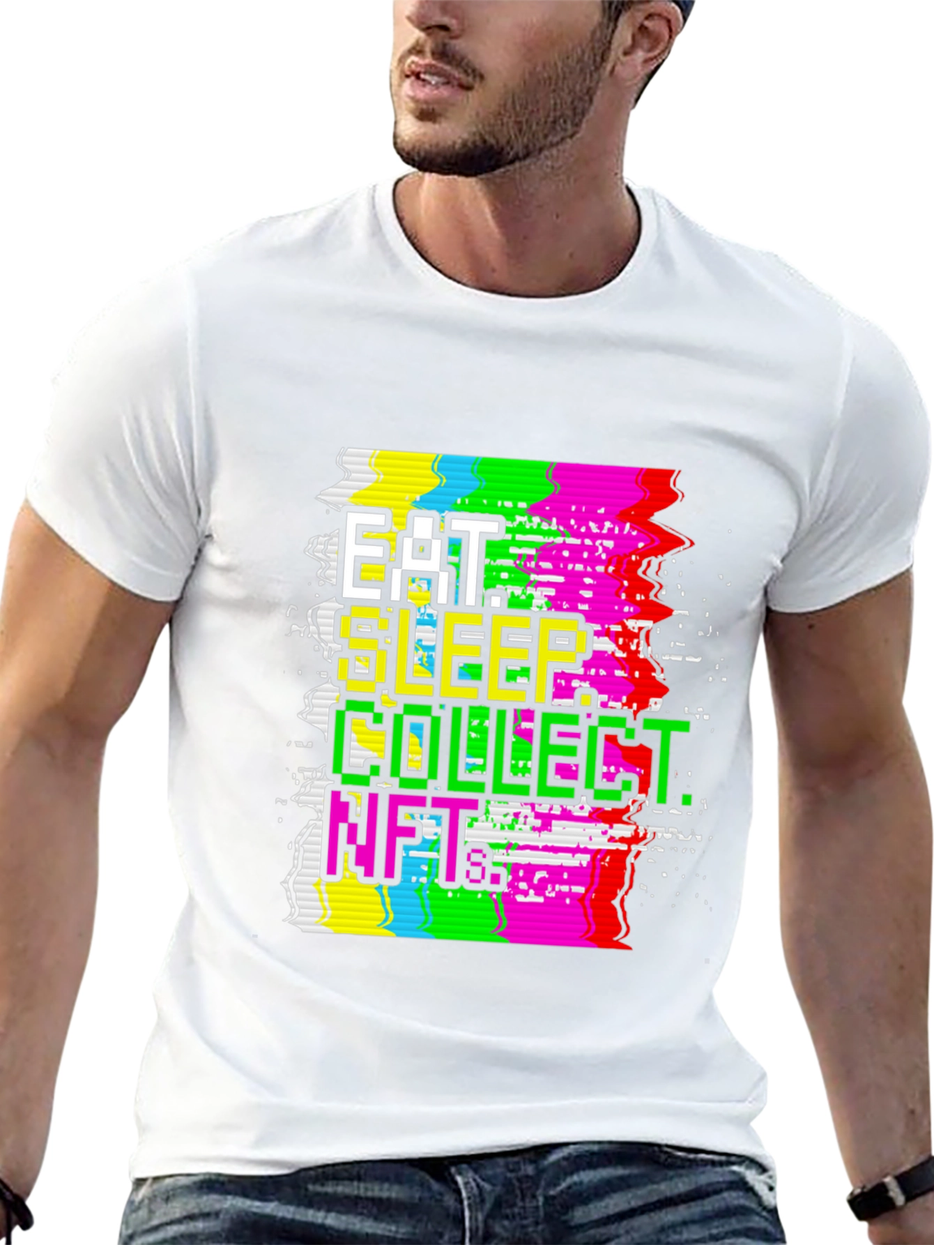 Eat Sleep Collect NFTs Black Graphic Tee