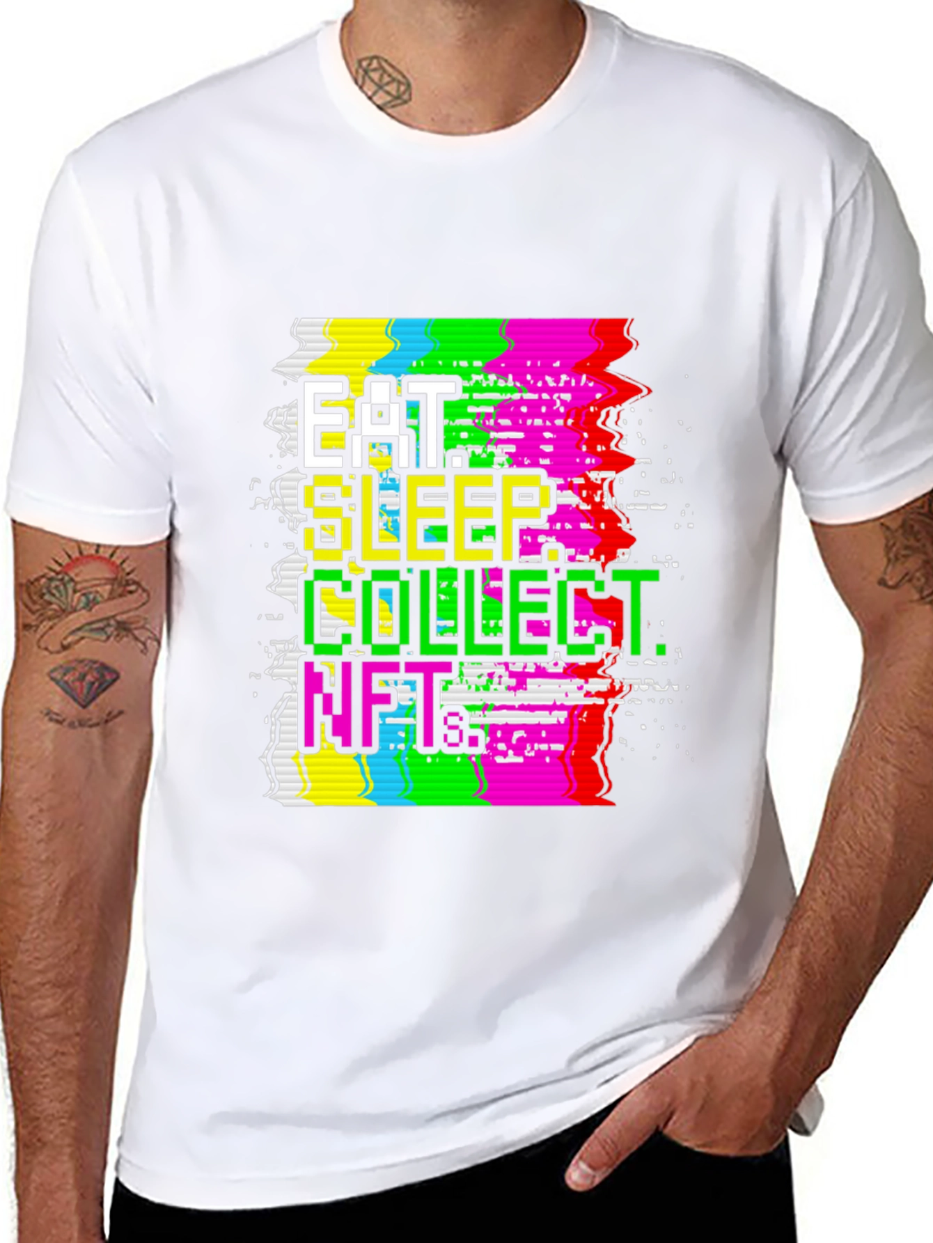 Eat Sleep Collect NFTs Black Graphic Tee
