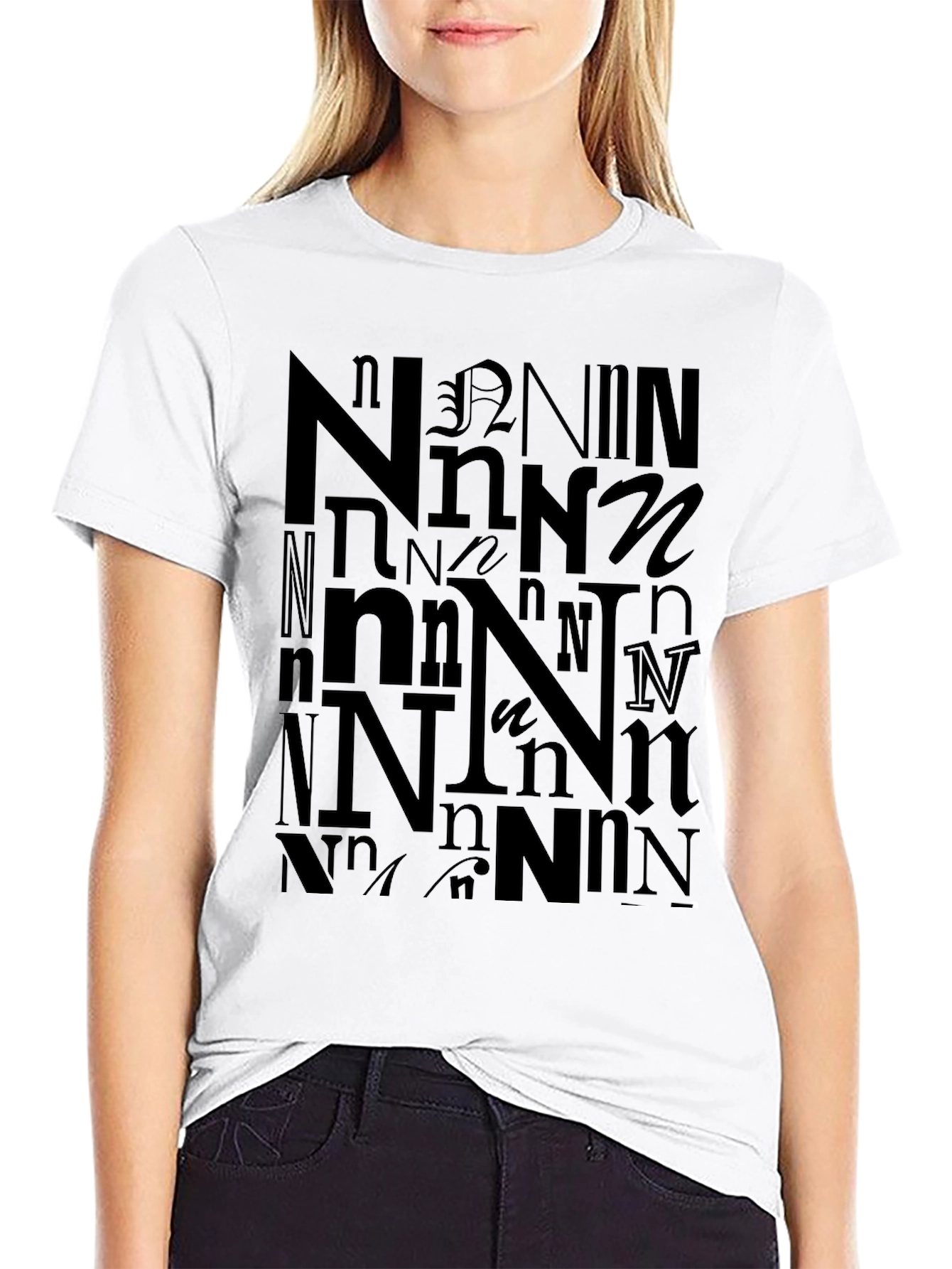 Letter N Graphic T-Shirt