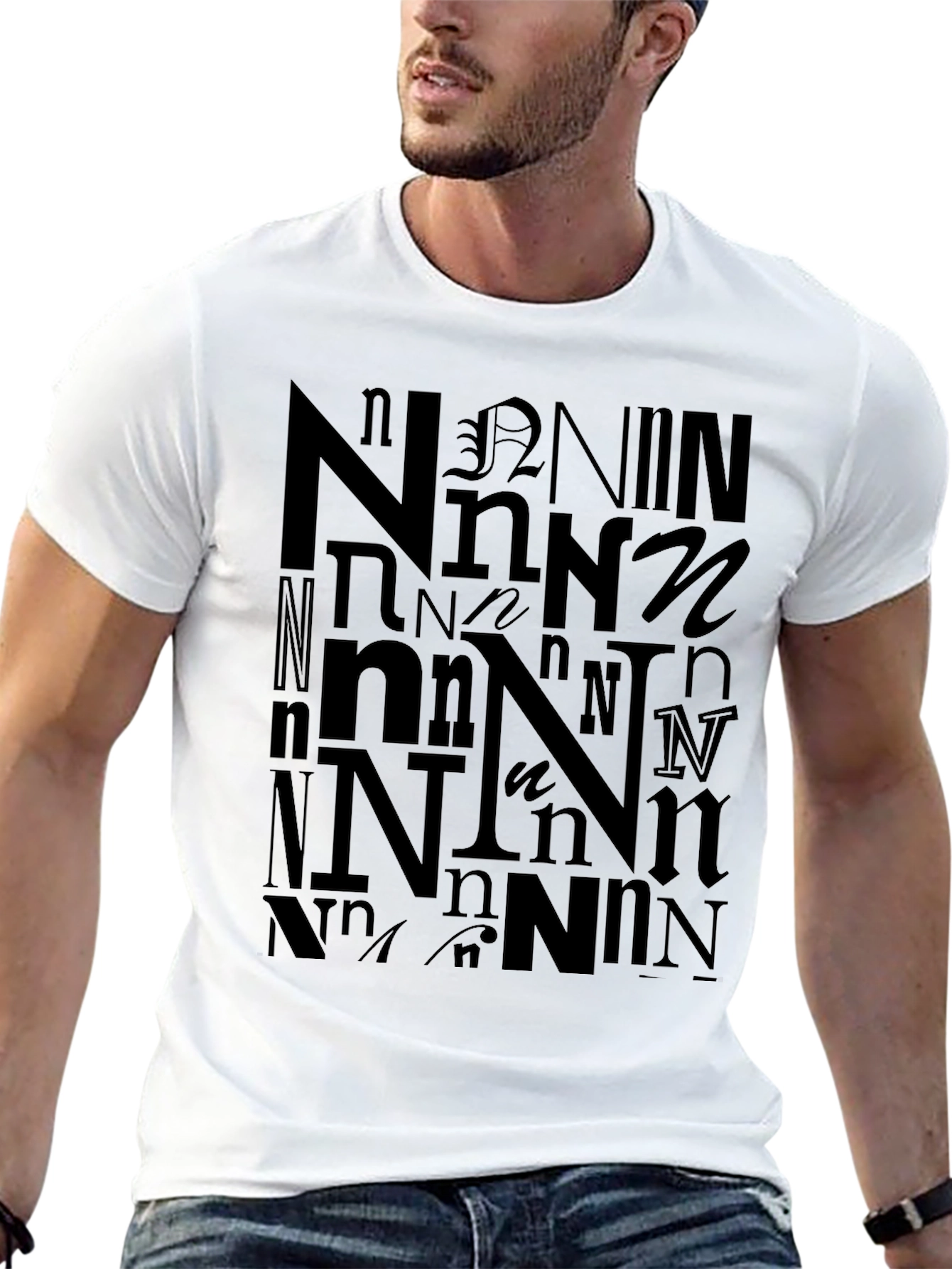 Letter N Graphic T-Shirt