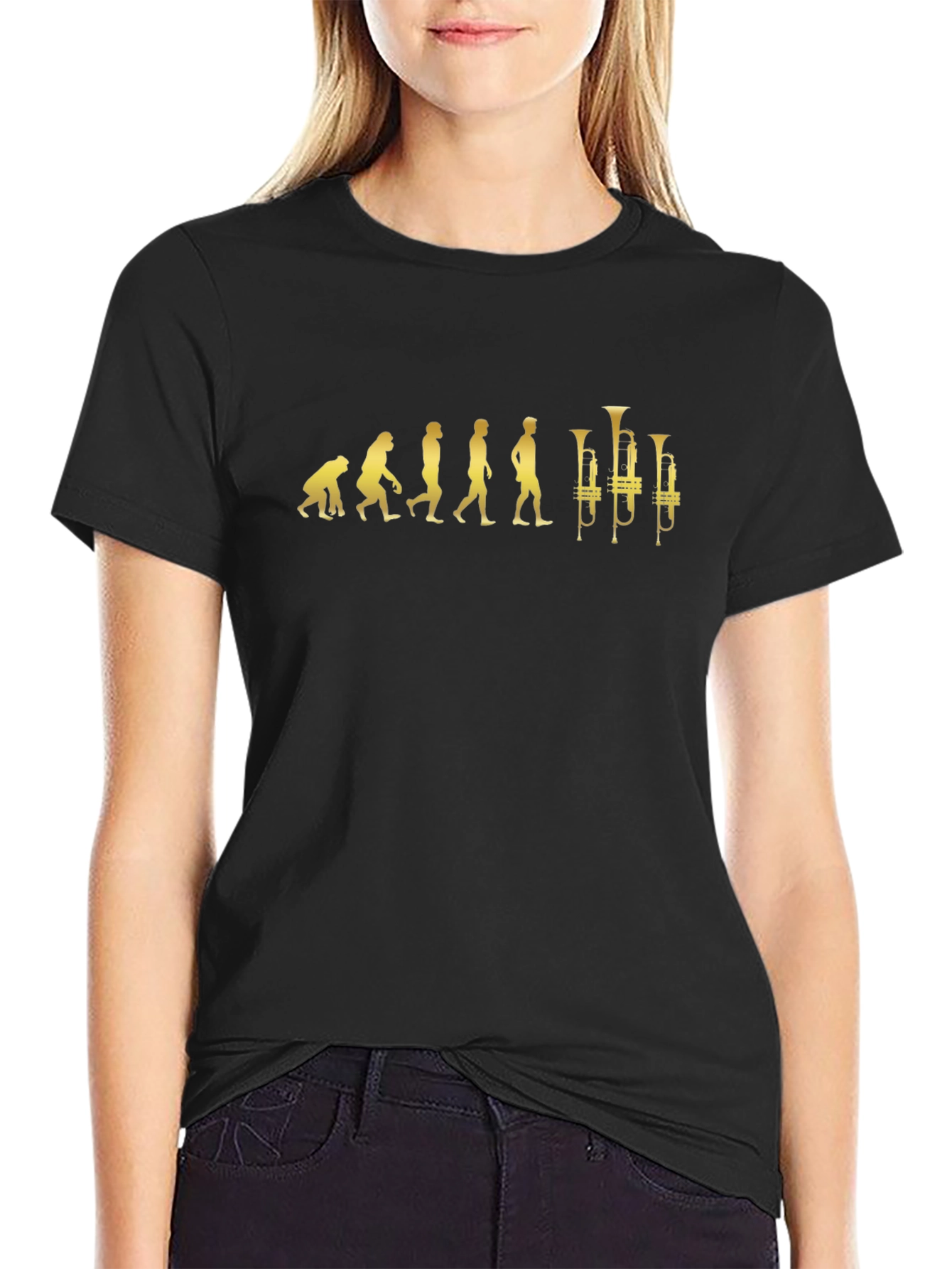 Evolution of Music T-Shirt - Trumpet Player Tee