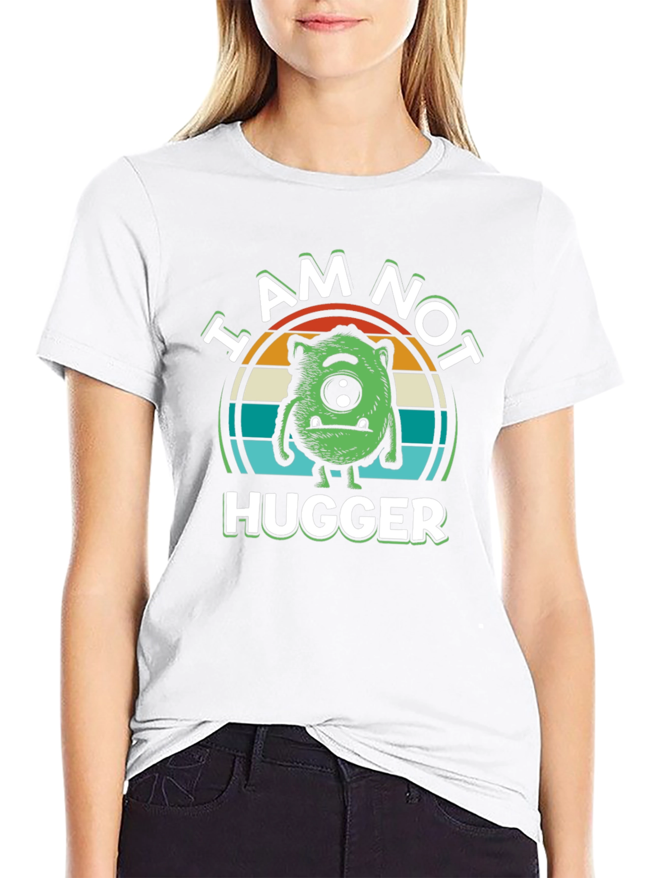 I Am Not Hugger Graphic T-Shirt - Black