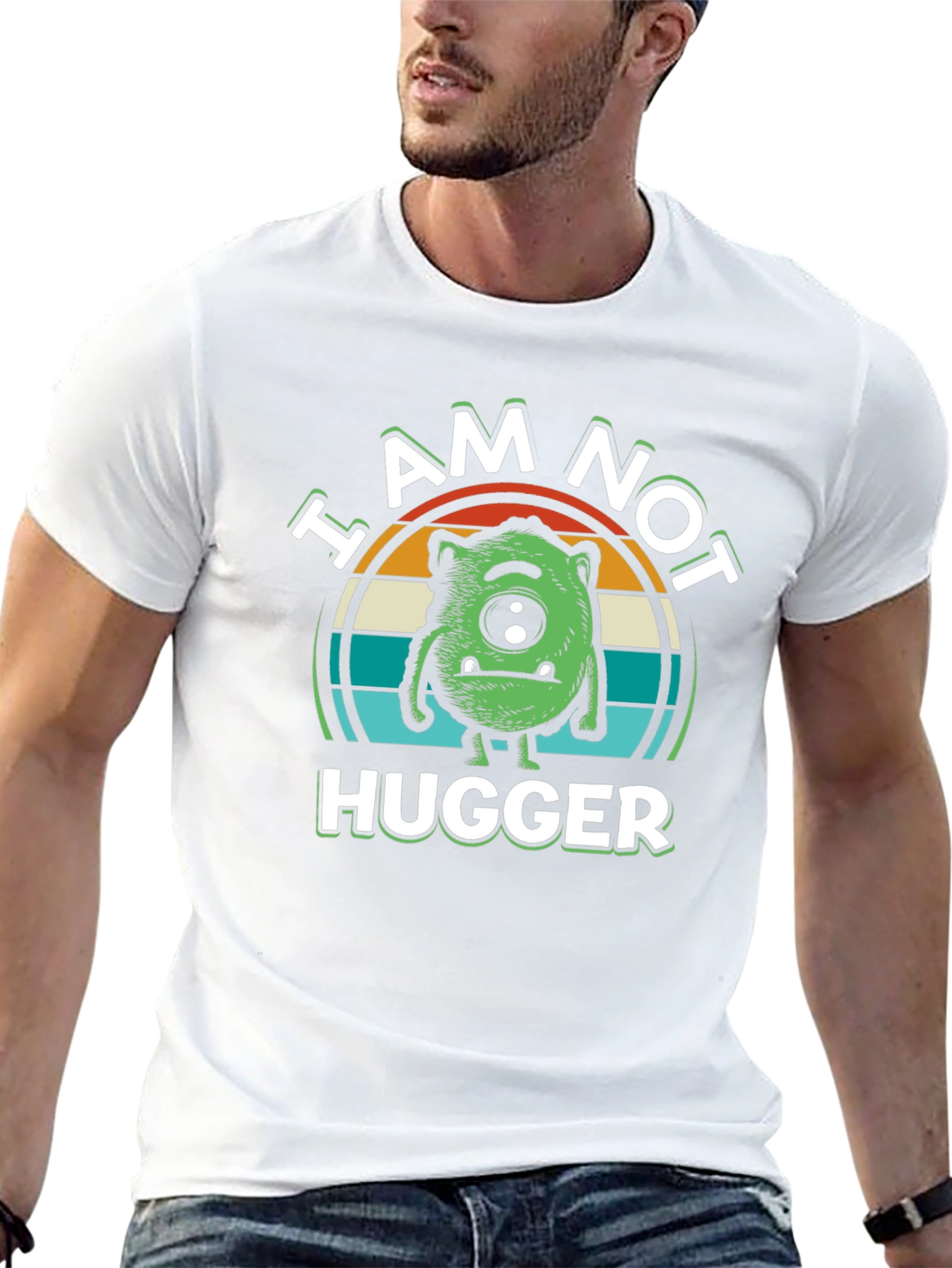 I Am Not Hugger Graphic T-Shirt - Black