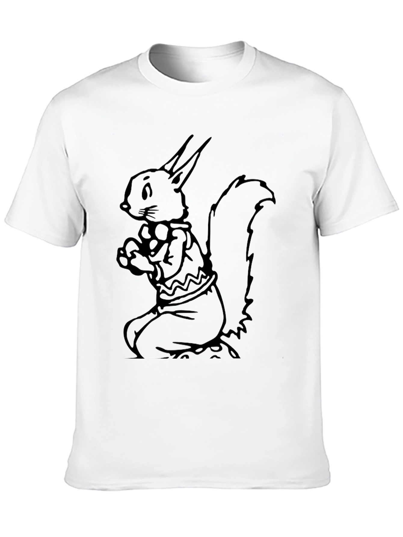 Squirrel Graphic Tee - Black Crew Neck T-Shirt