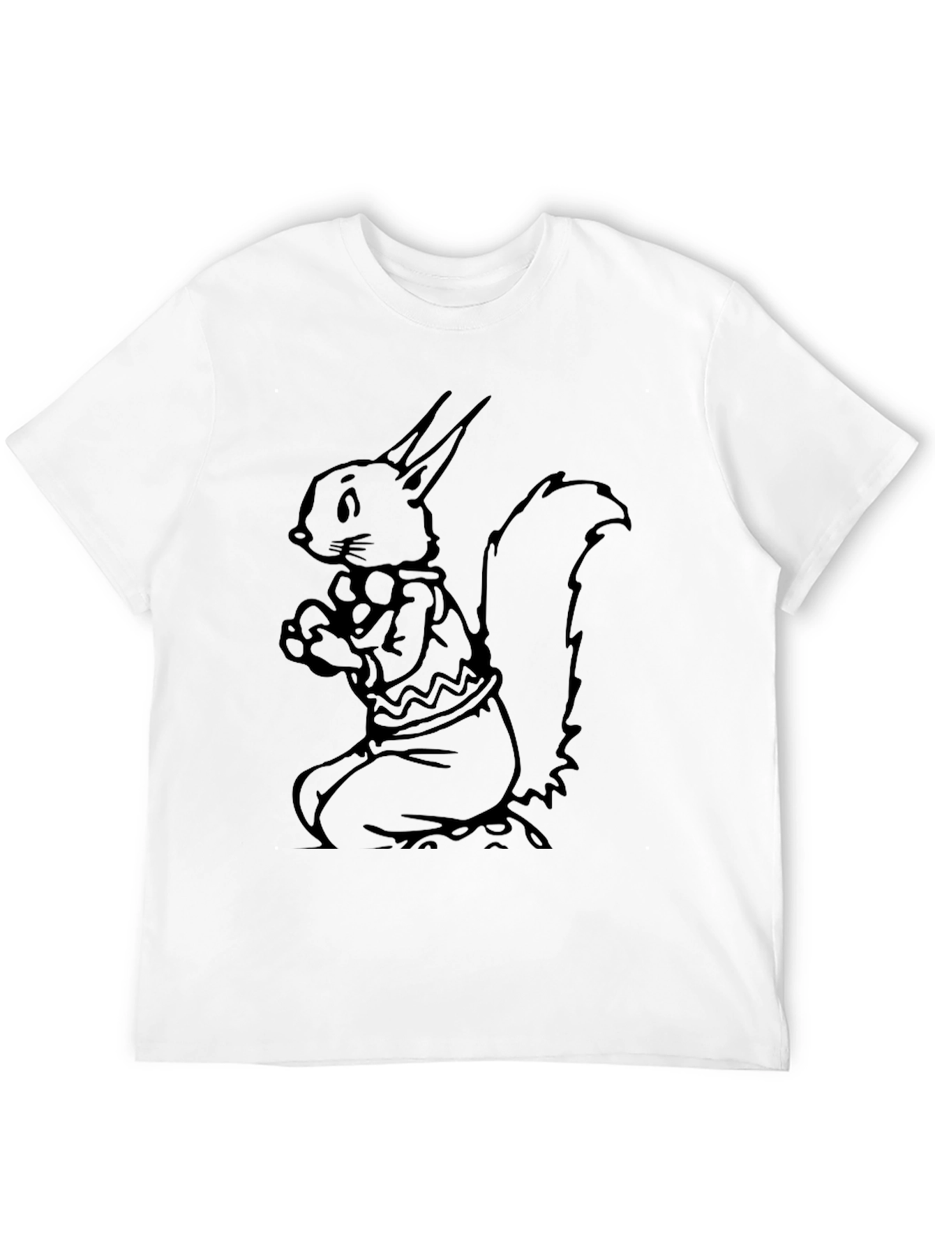 Squirrel Graphic Tee - Black Crew Neck T-Shirt