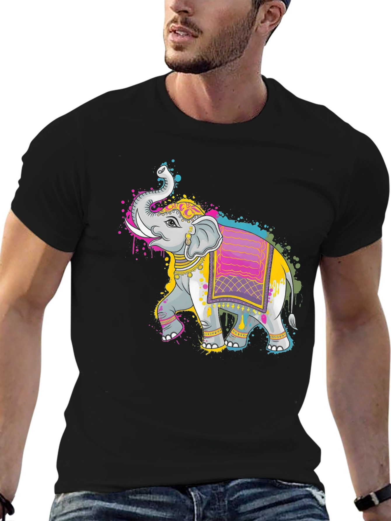 Elephant Art Graphic Tee - Unique Design T-Shirt