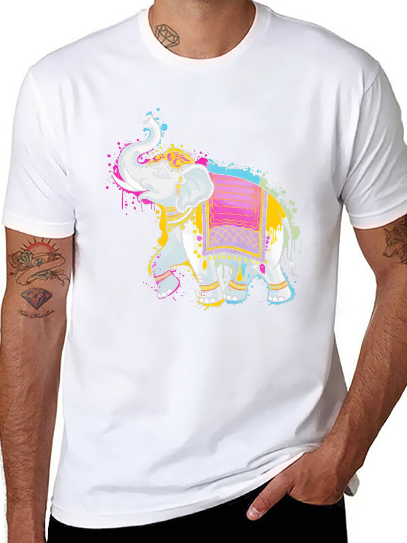 Elephant Art Graphic Tee - Unique Design T-Shirt