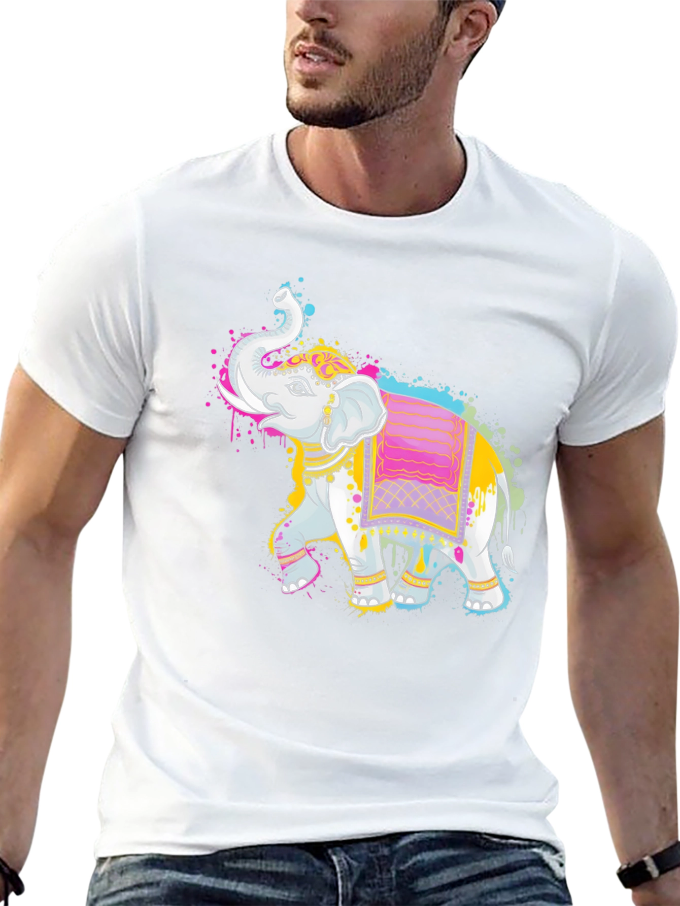 Elephant Art Graphic Tee - Unique Design T-Shirt