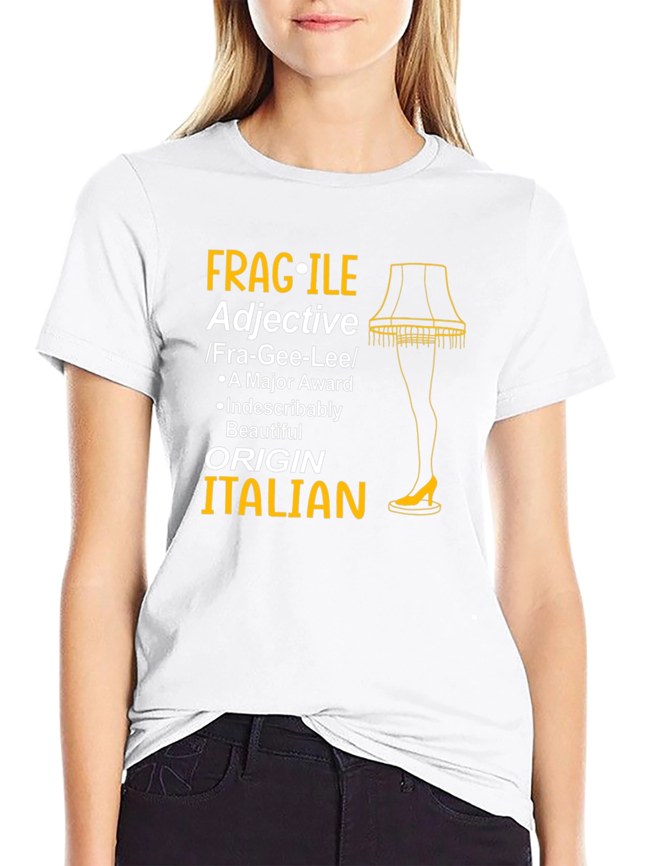 Fragile Adjective Italian Leg Lamp T-Shirt