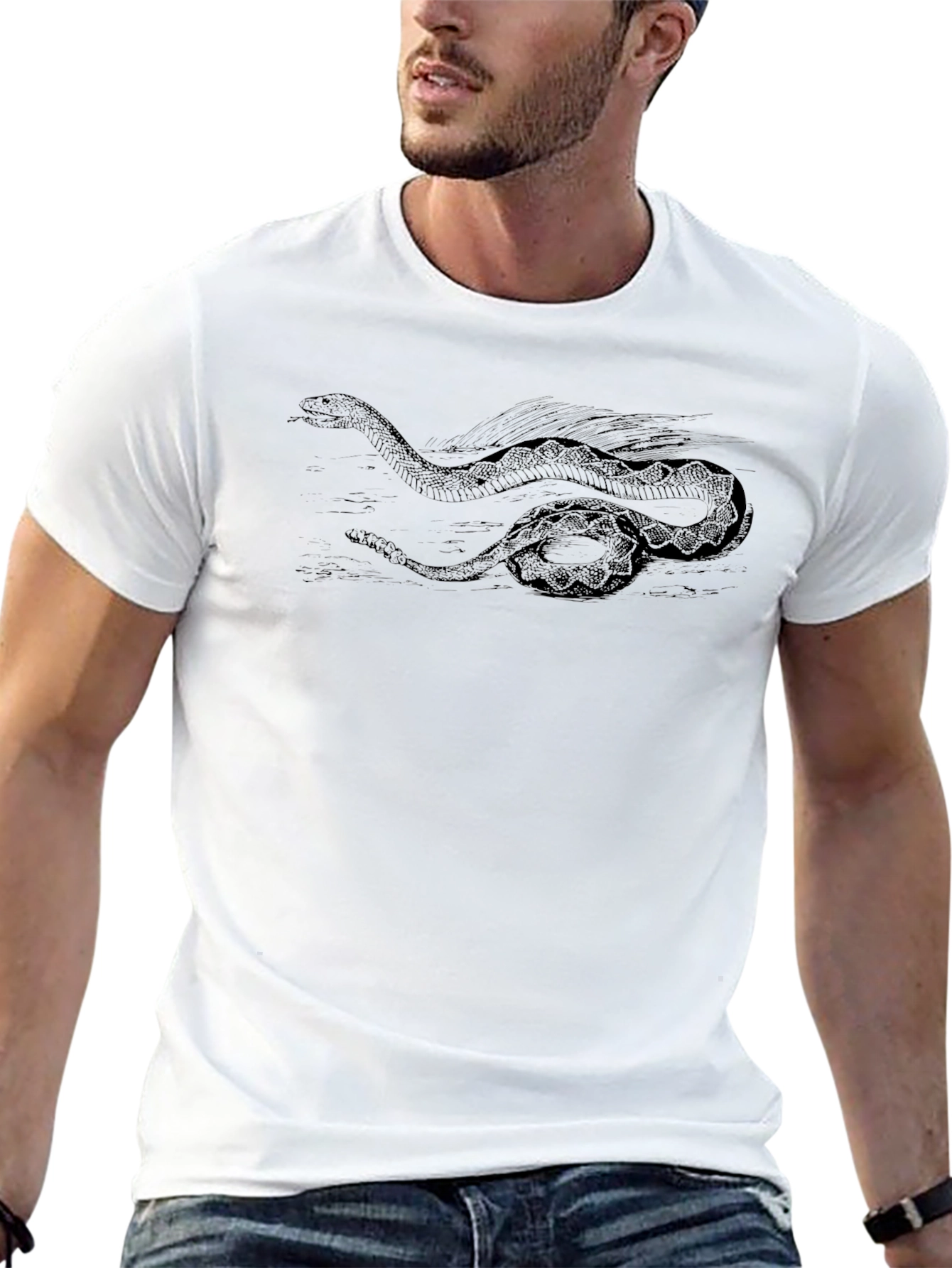 Black Snake Graphic Tee - Stylish Comfort