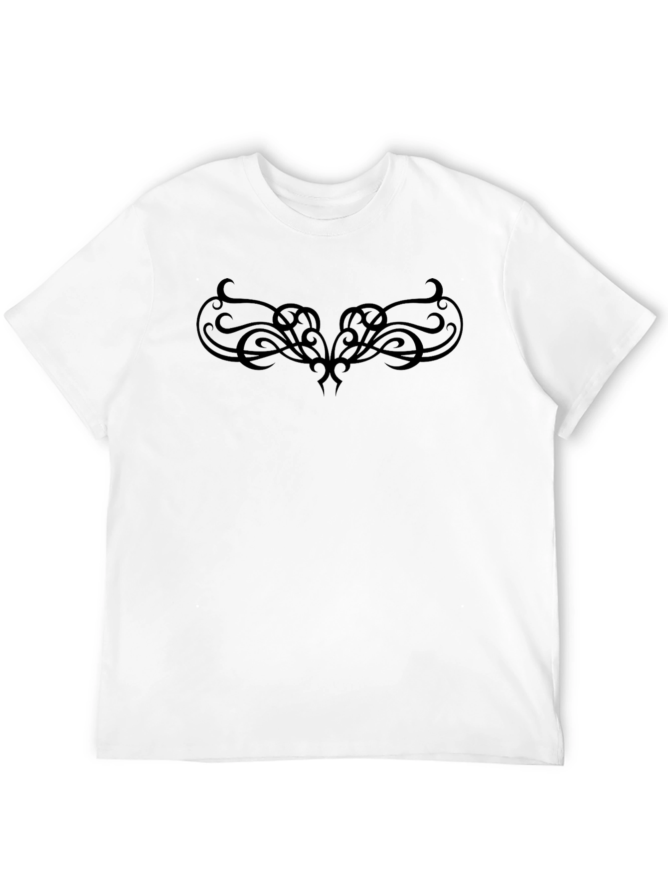 Mens Black Tee with Tribal Tattoo Design