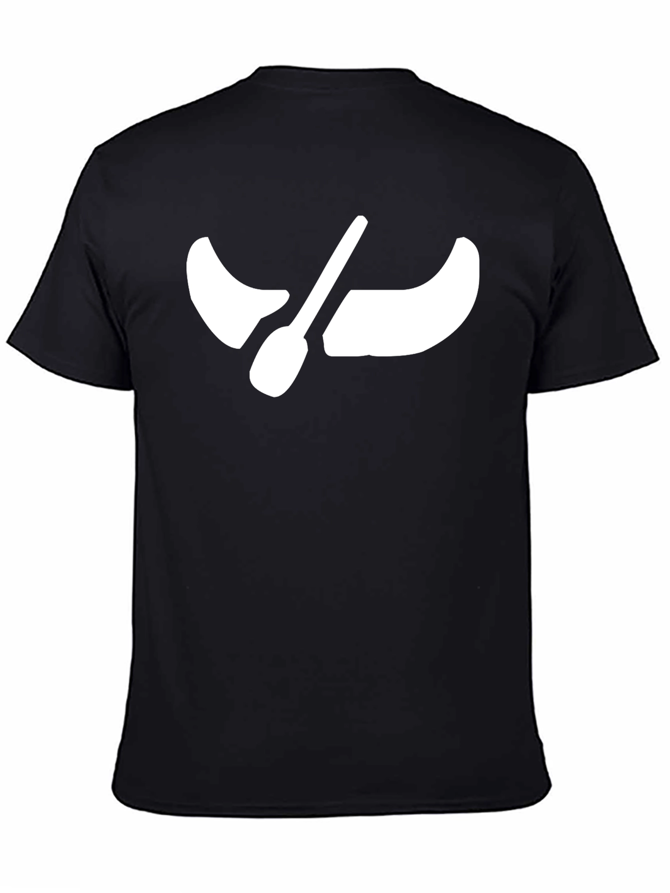 Black T-Shirt with Canoe Graphic