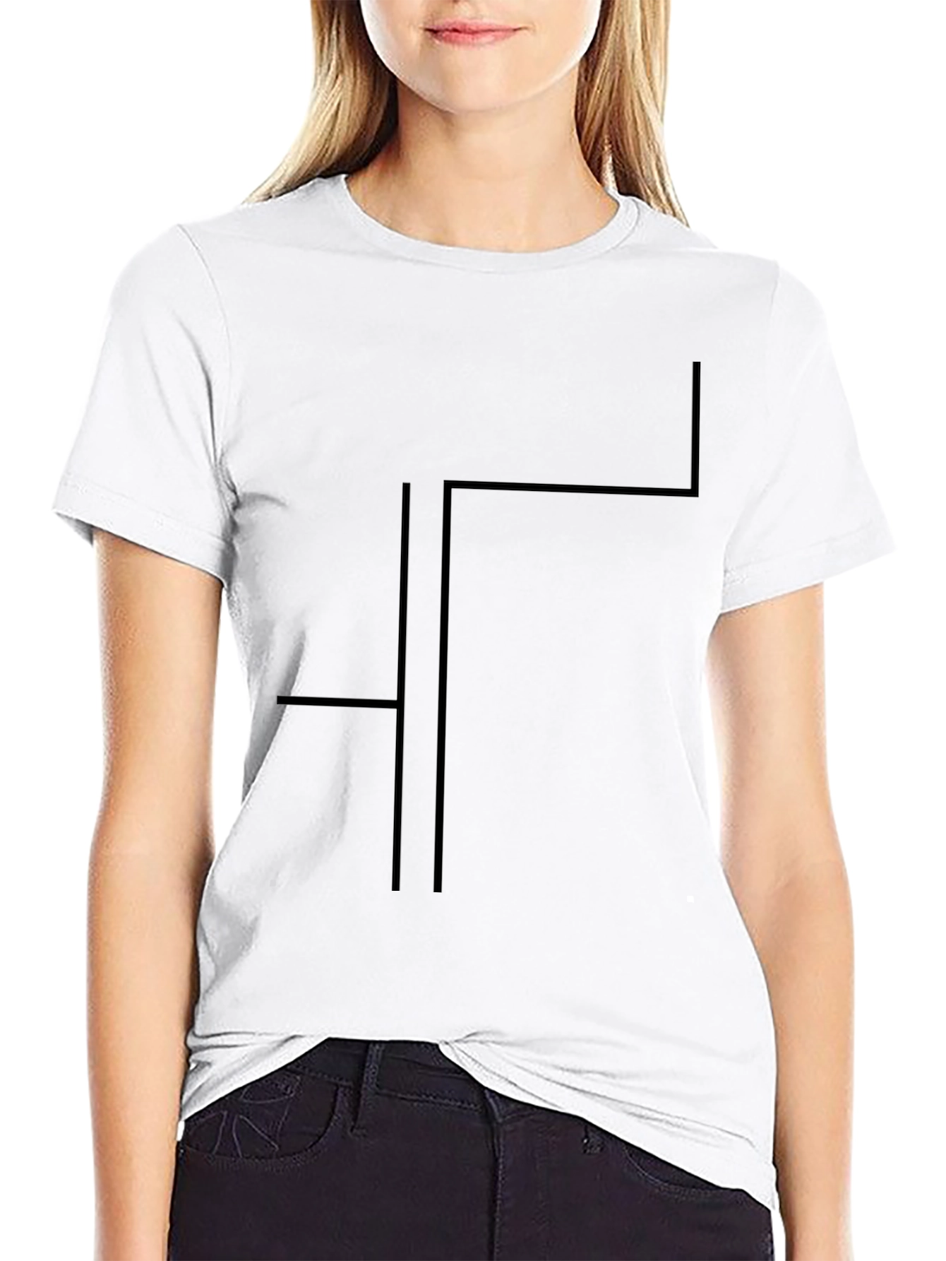 Minimalist Black T-Shirt Geometric Design