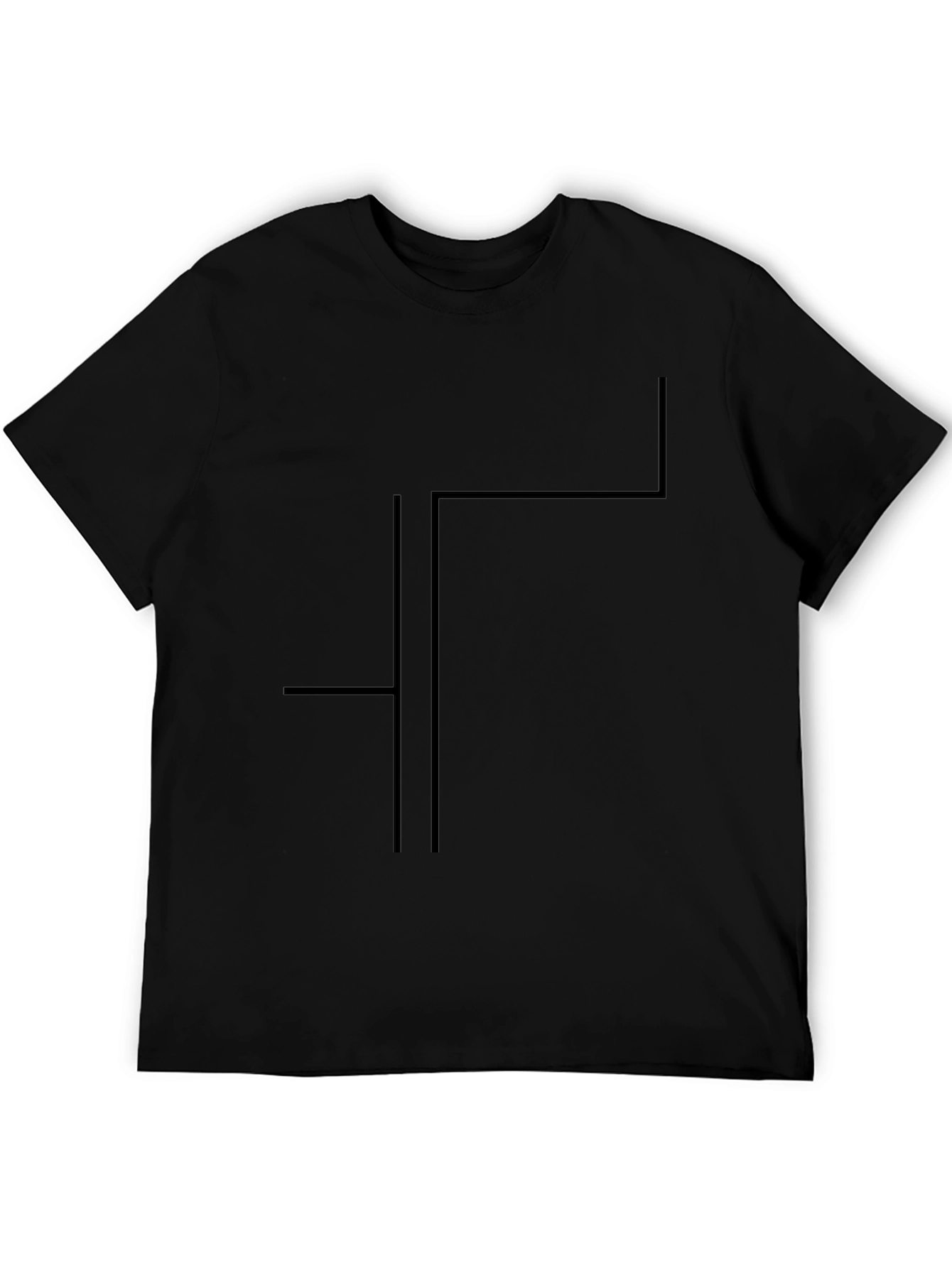 Minimalist Black T-Shirt Geometric Design