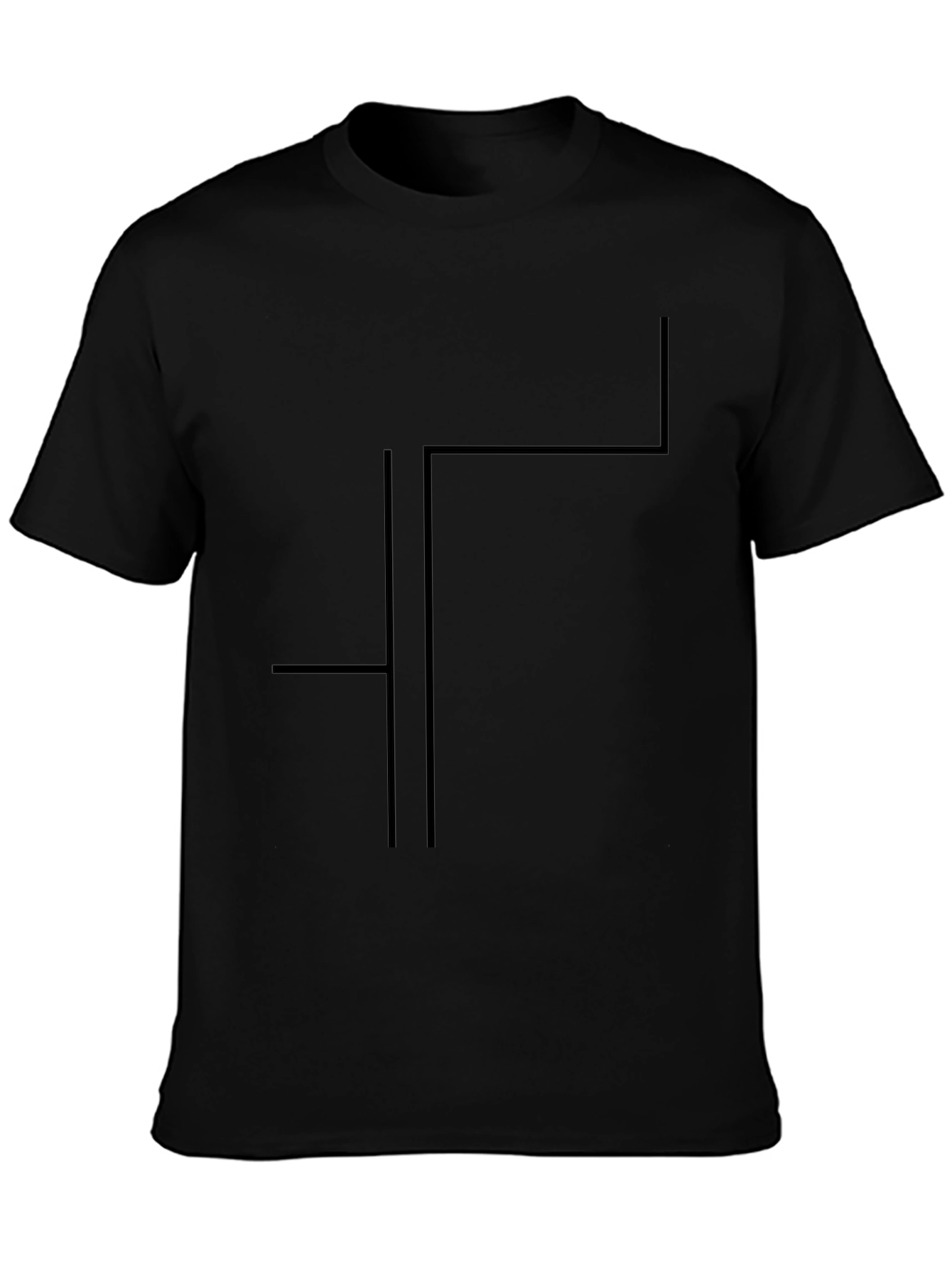Minimalist Black T-Shirt Geometric Design