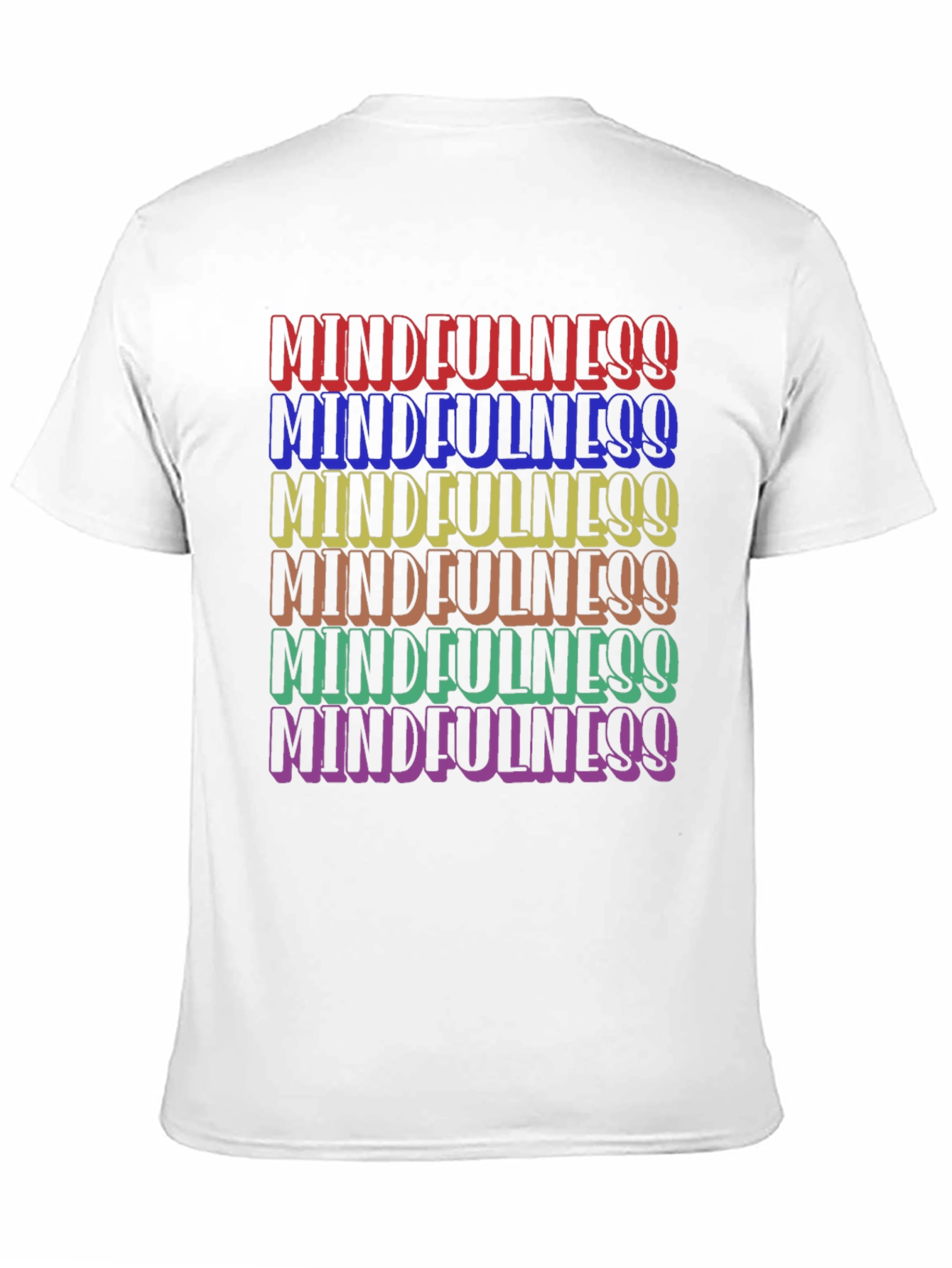 Mindfulness Rainbow Text Graphic T-Shirt