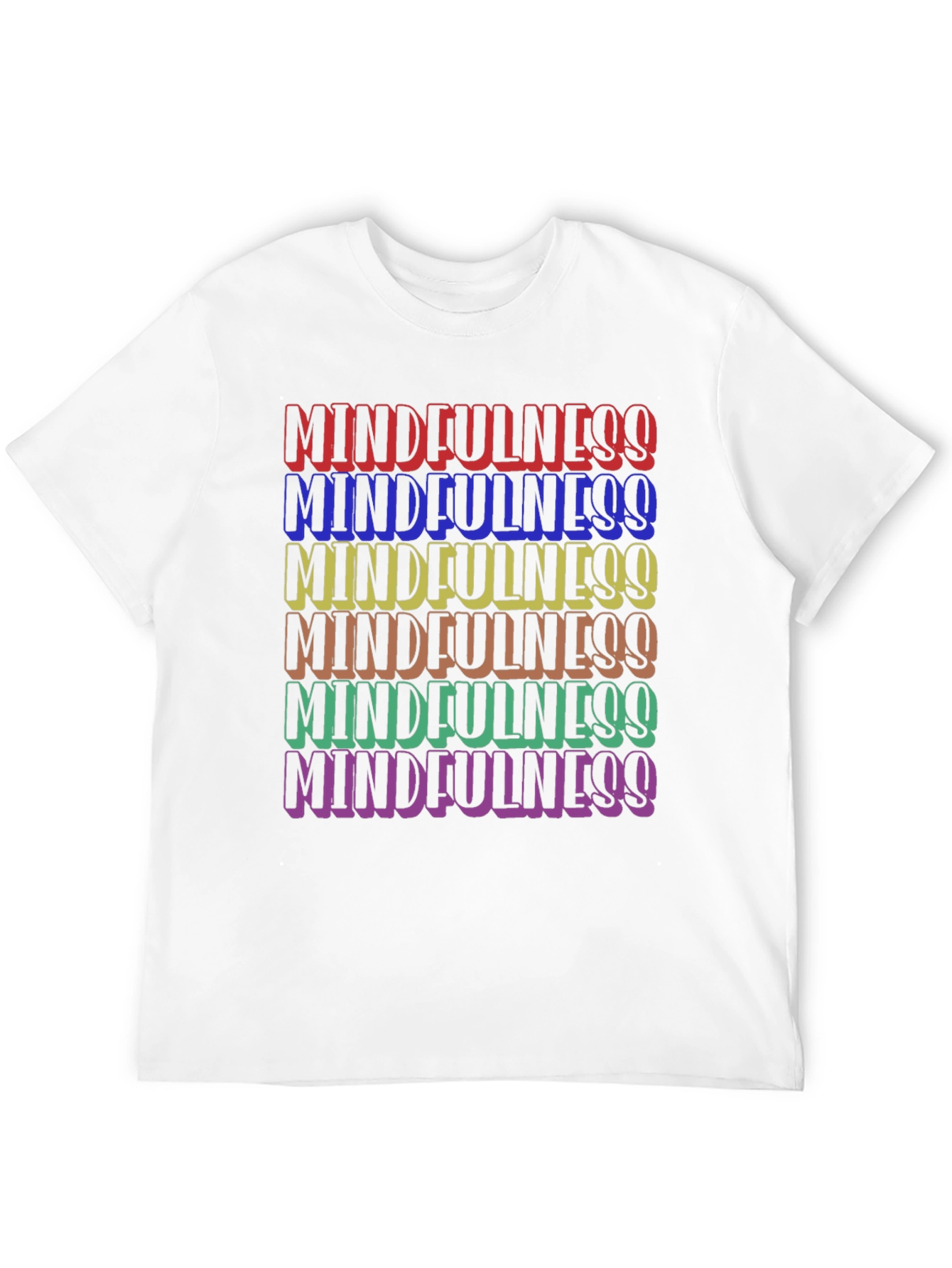 Mindfulness Rainbow Text Graphic T-Shirt