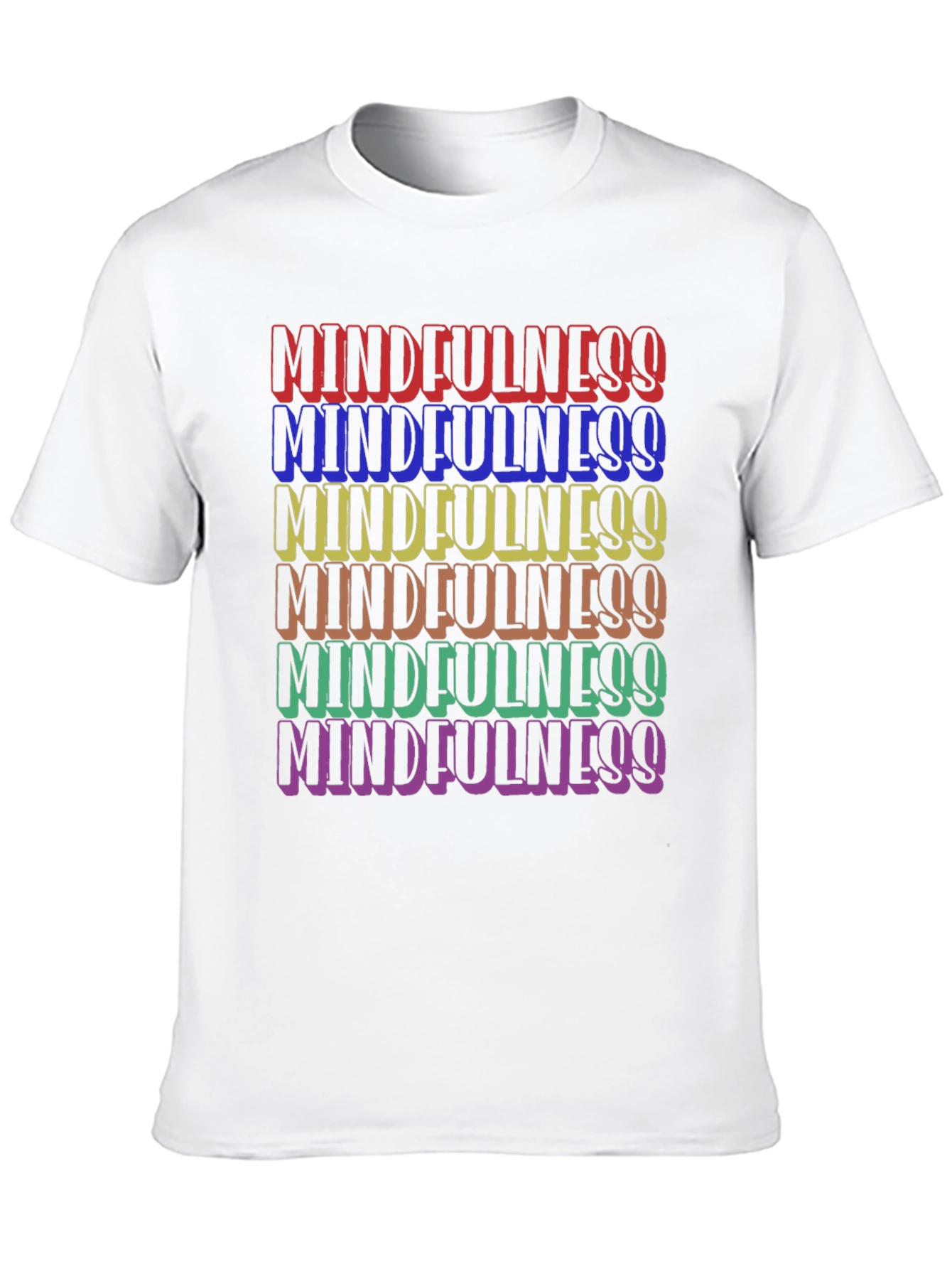 Mindfulness Rainbow Text Graphic T-Shirt
