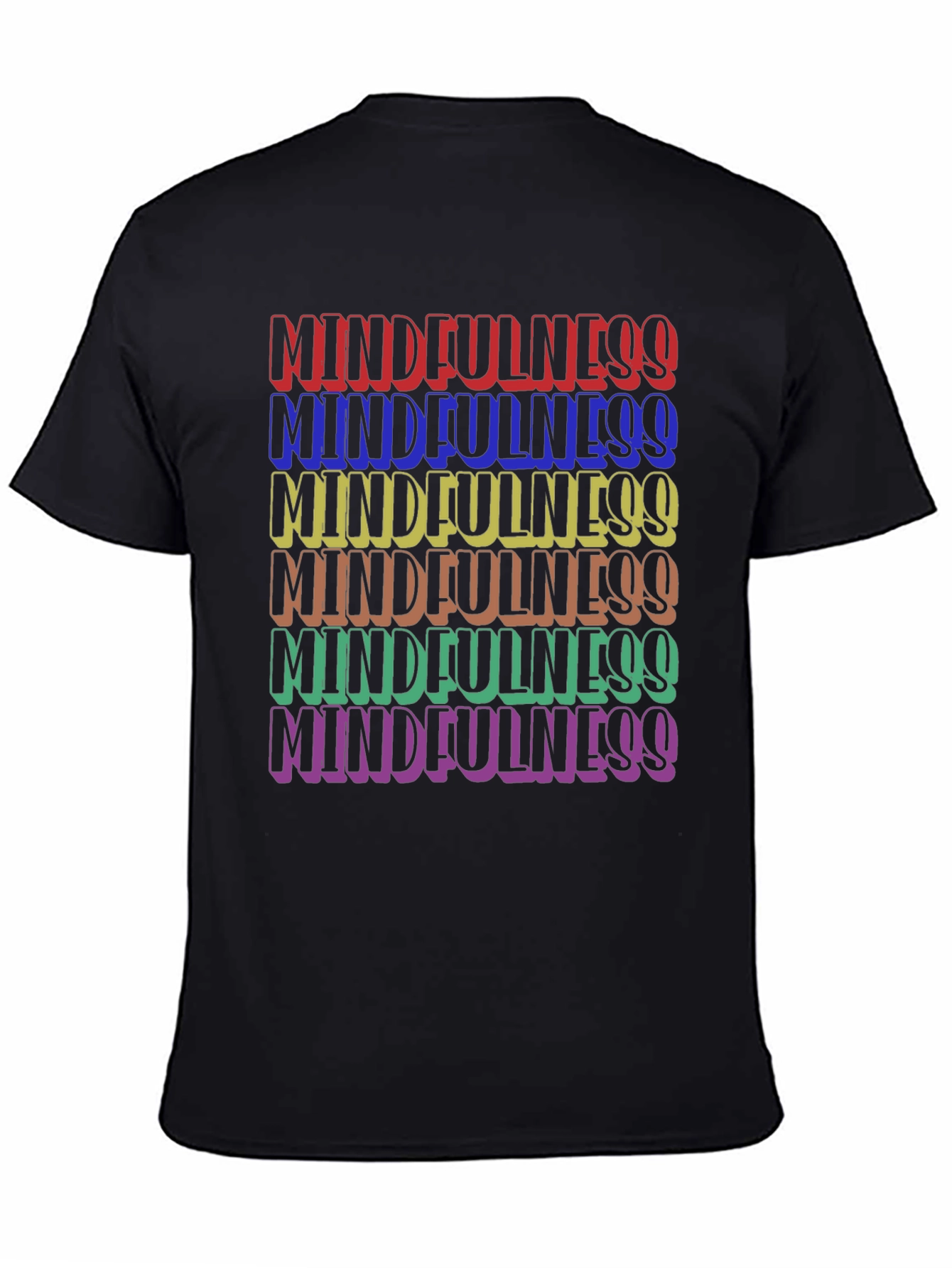 Mindfulness Rainbow Text Graphic T-Shirt