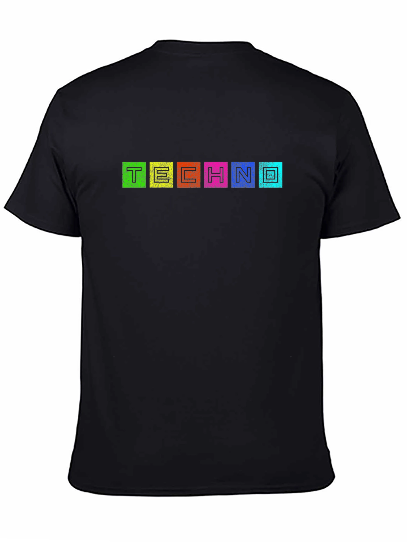 Techno Text Graphic Black T-Shirt