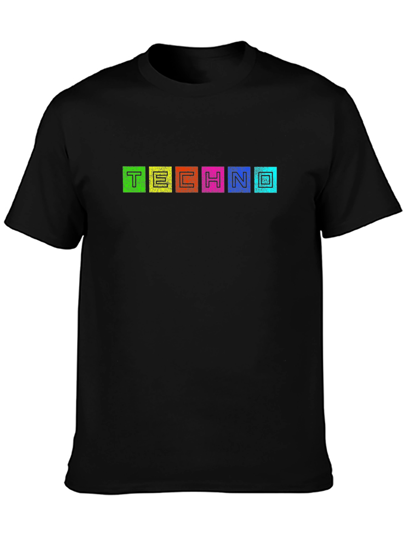 Techno Text Graphic Black T-Shirt