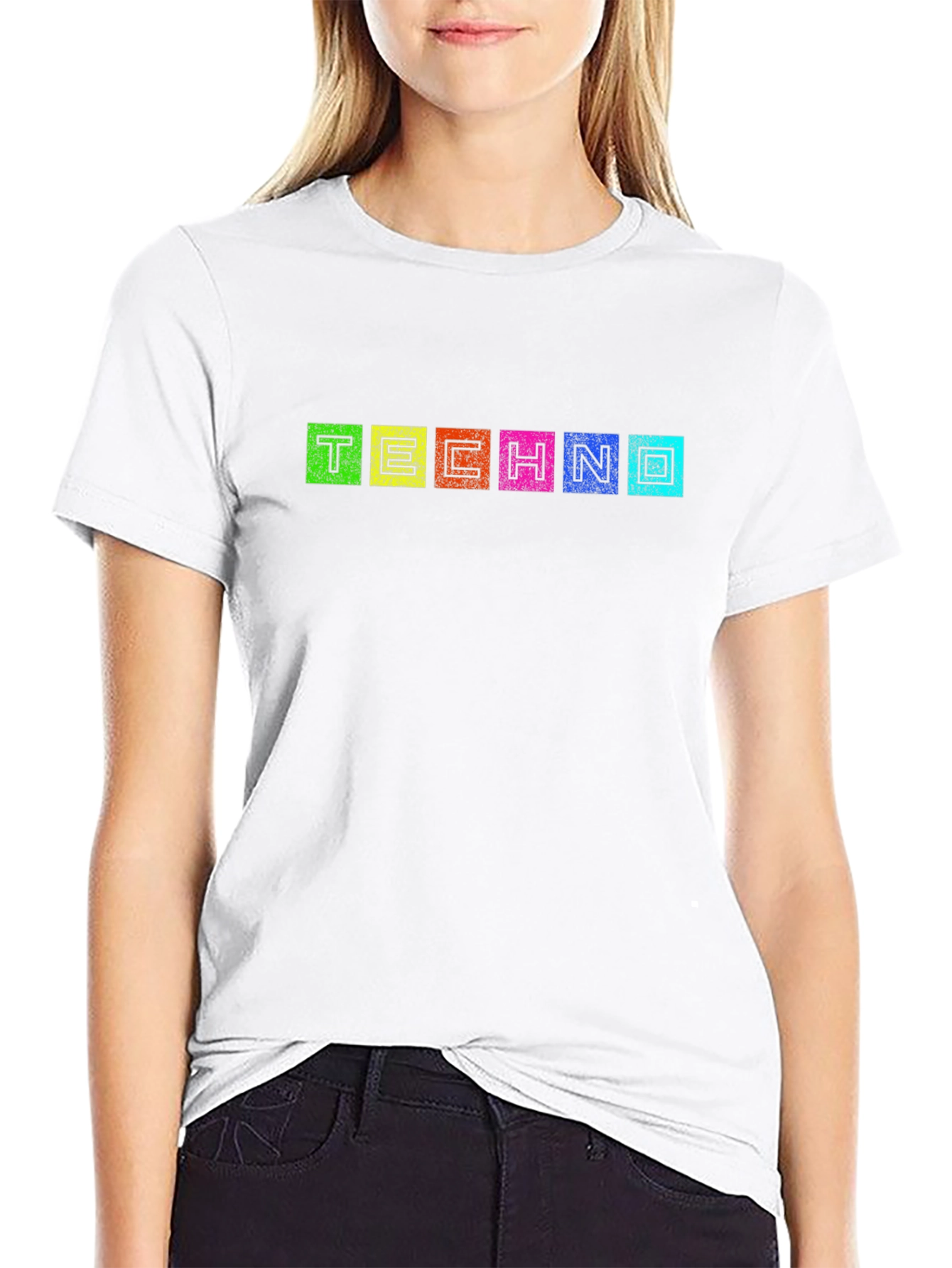 Techno Text Graphic Black T-Shirt