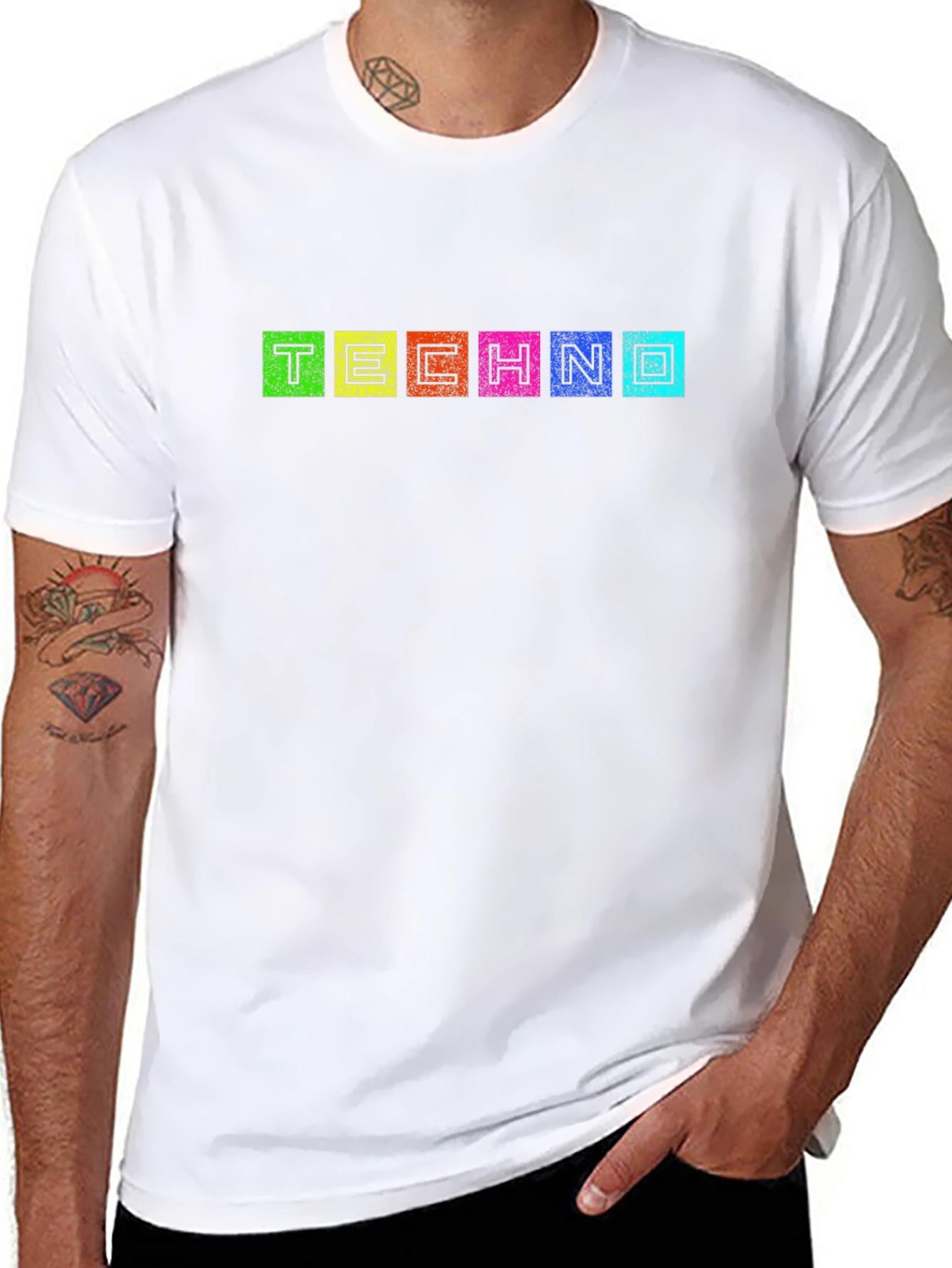 Techno Text Graphic Black T-Shirt