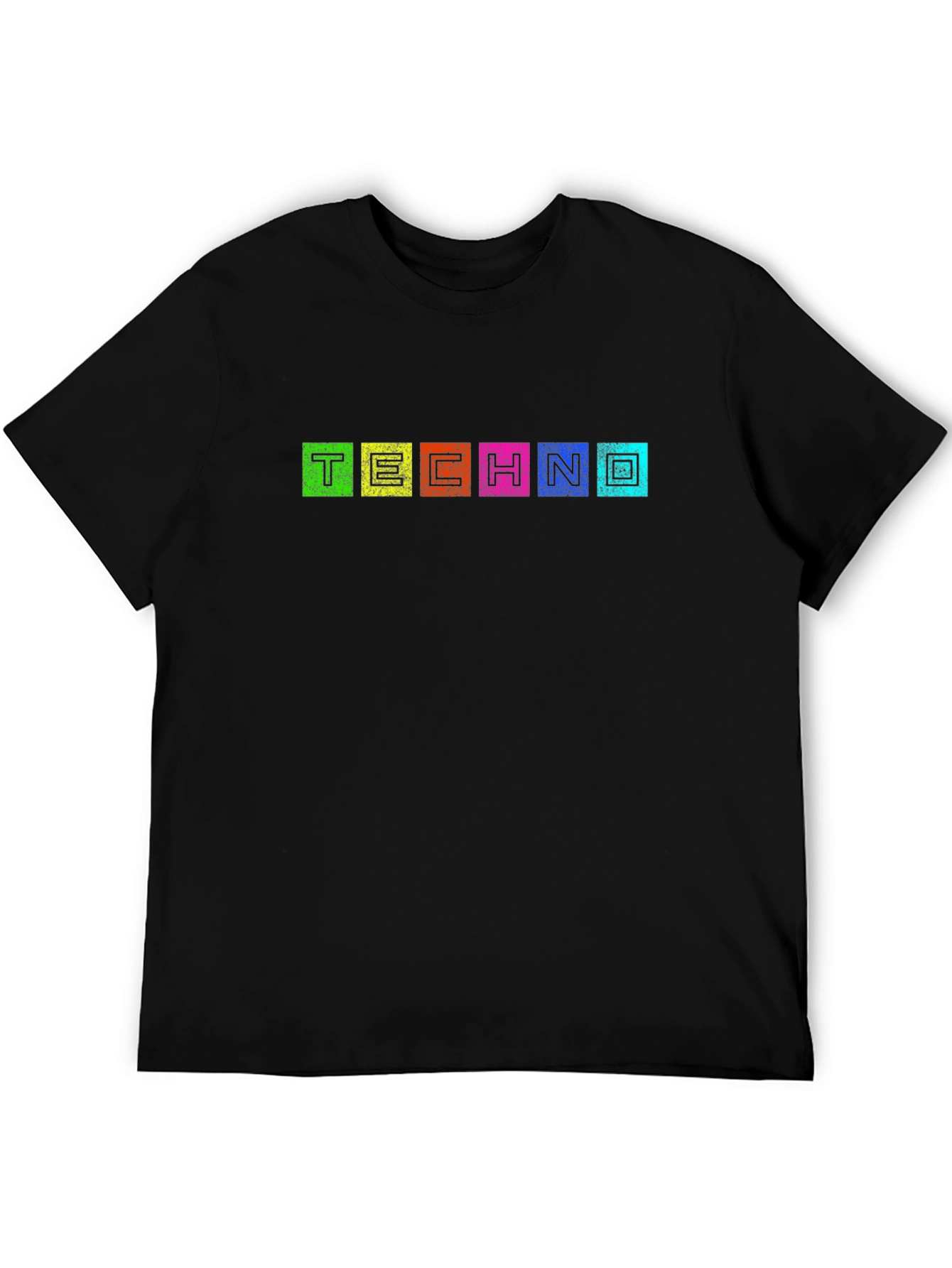 Techno Text Graphic Black T-Shirt