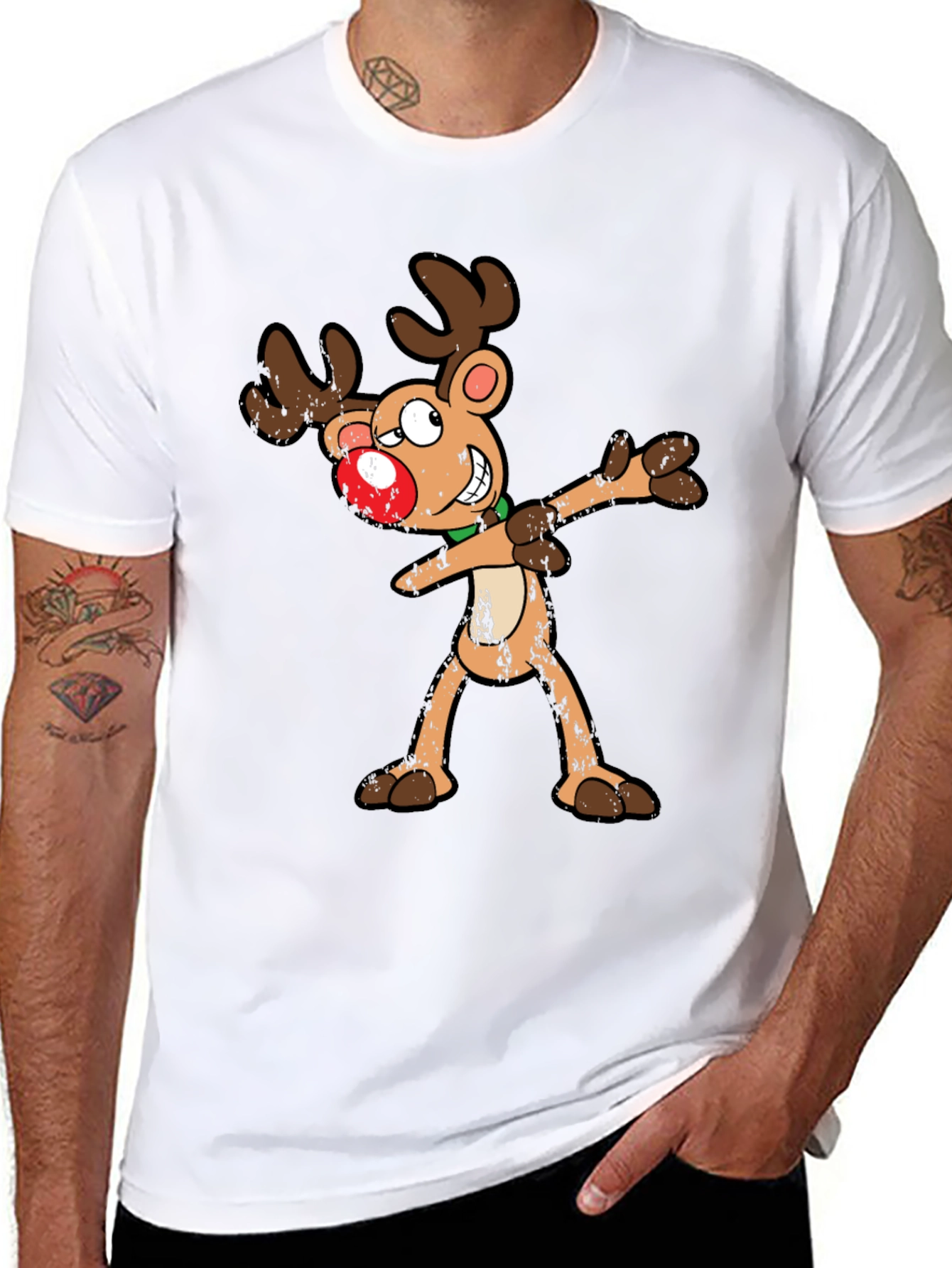 Dabbing Reindeer Graphic Tee