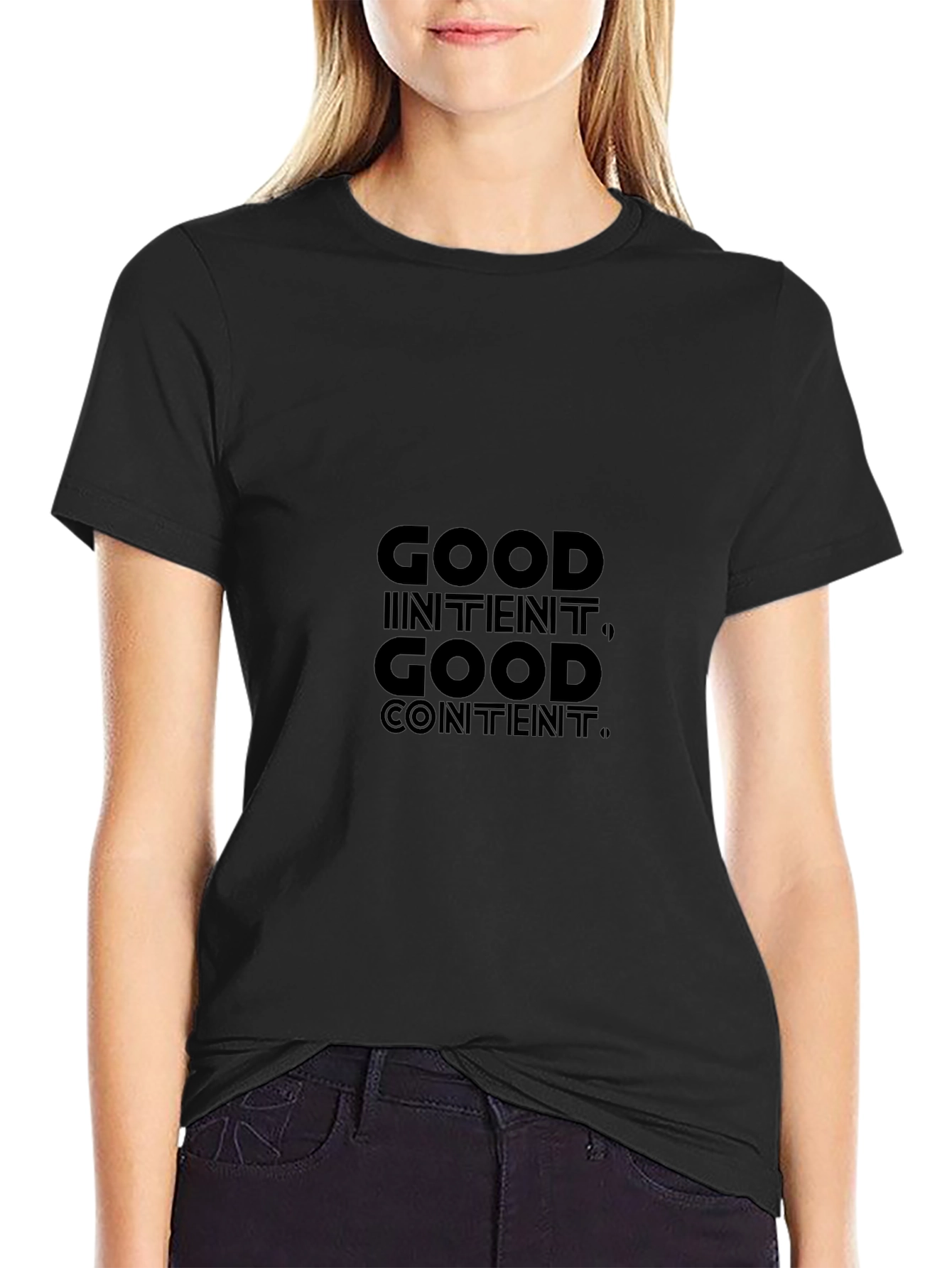 Good Intent Good Content Graphic Tee - Black