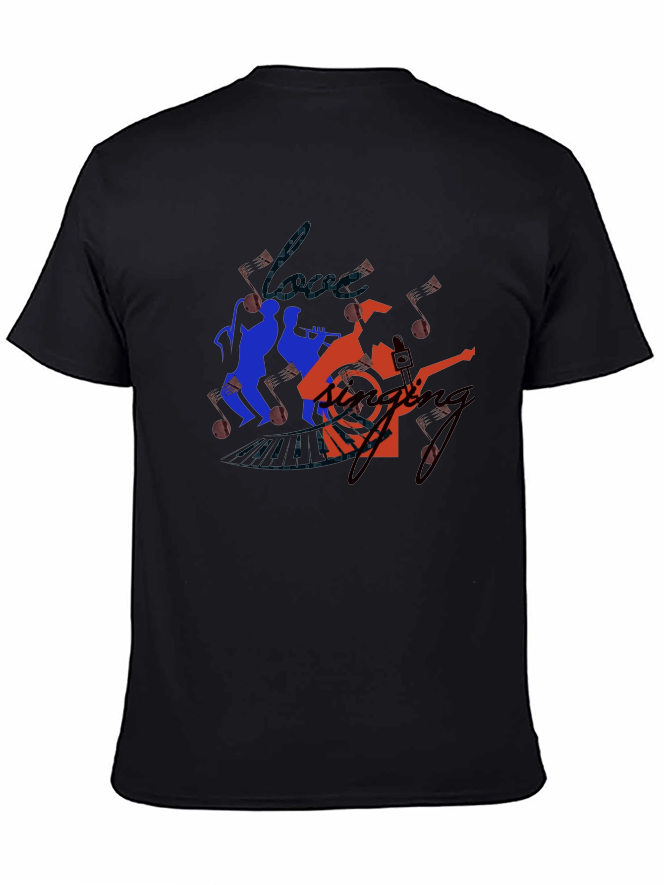 Jazz Band Graphic Tee - Black Cotton T-Shirt