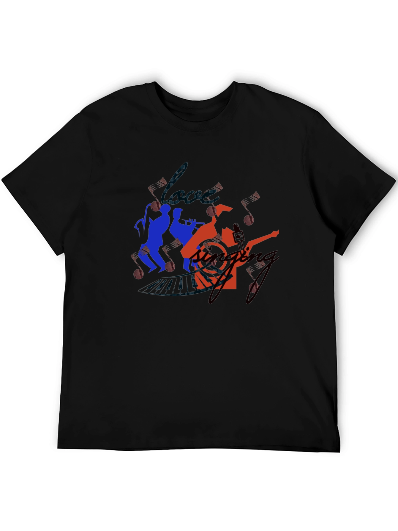 Jazz Band Graphic Tee - Black Cotton T-Shirt