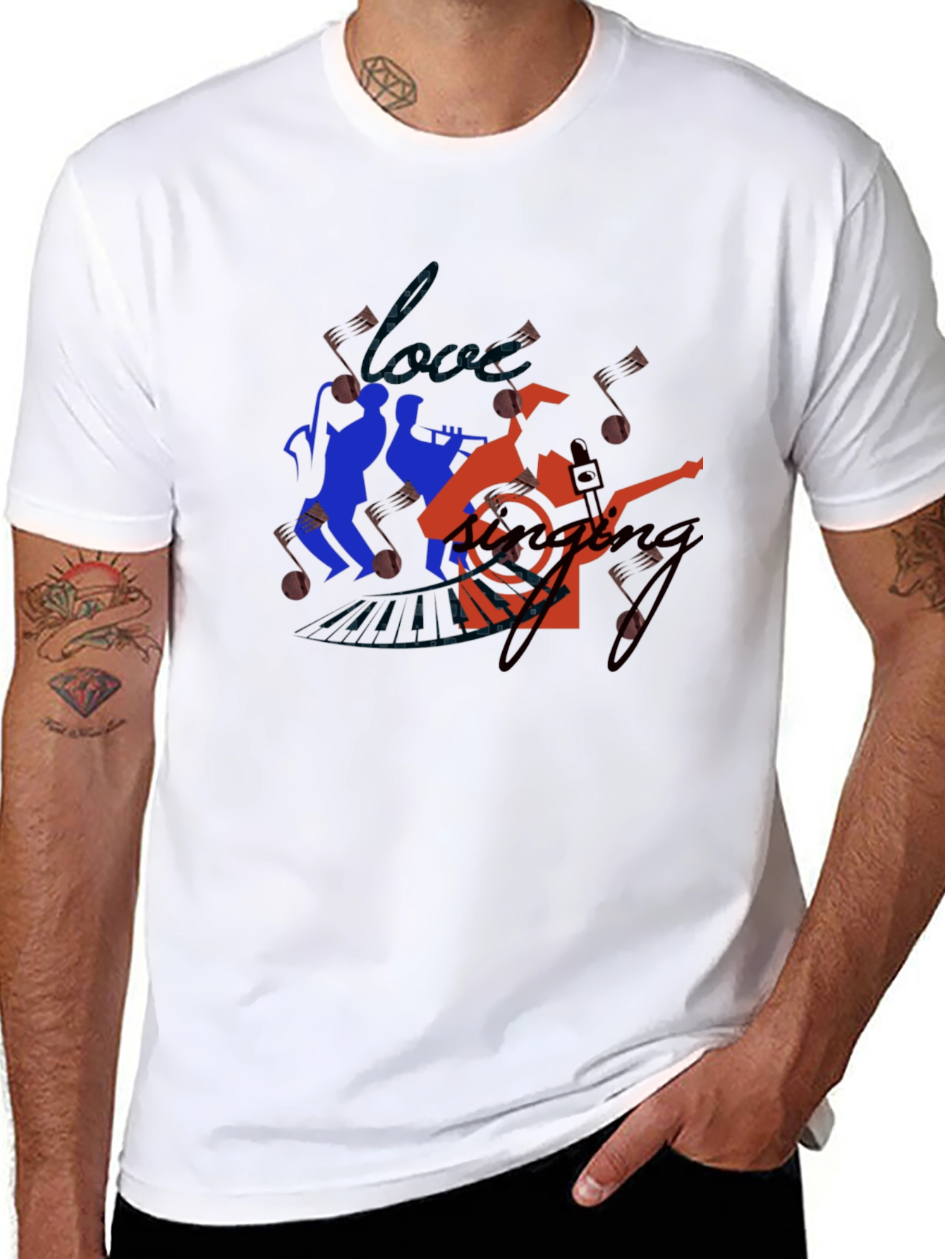 Jazz Band Graphic Tee - Black Cotton T-Shirt