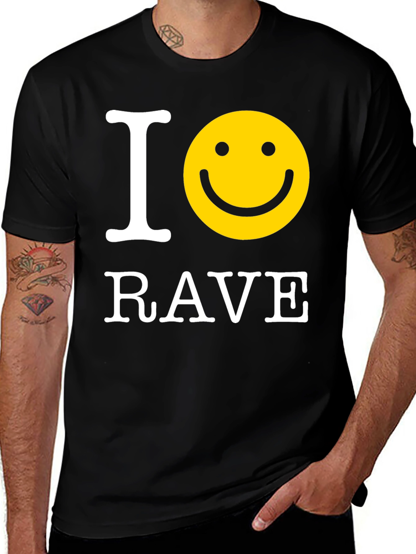 I Smiley Rave Black T-Shirt