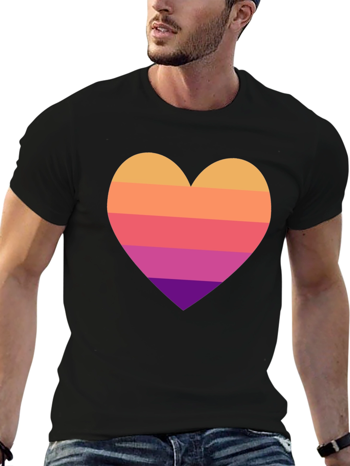 Retro Heart Graphic Tee - Stylish Comfort