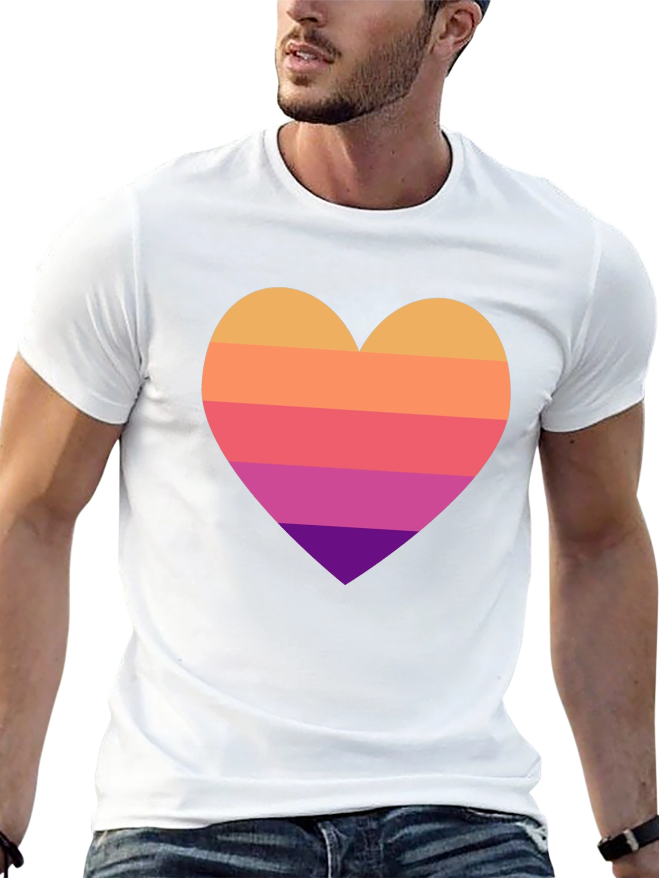 Retro Heart Graphic Tee - Stylish Comfort