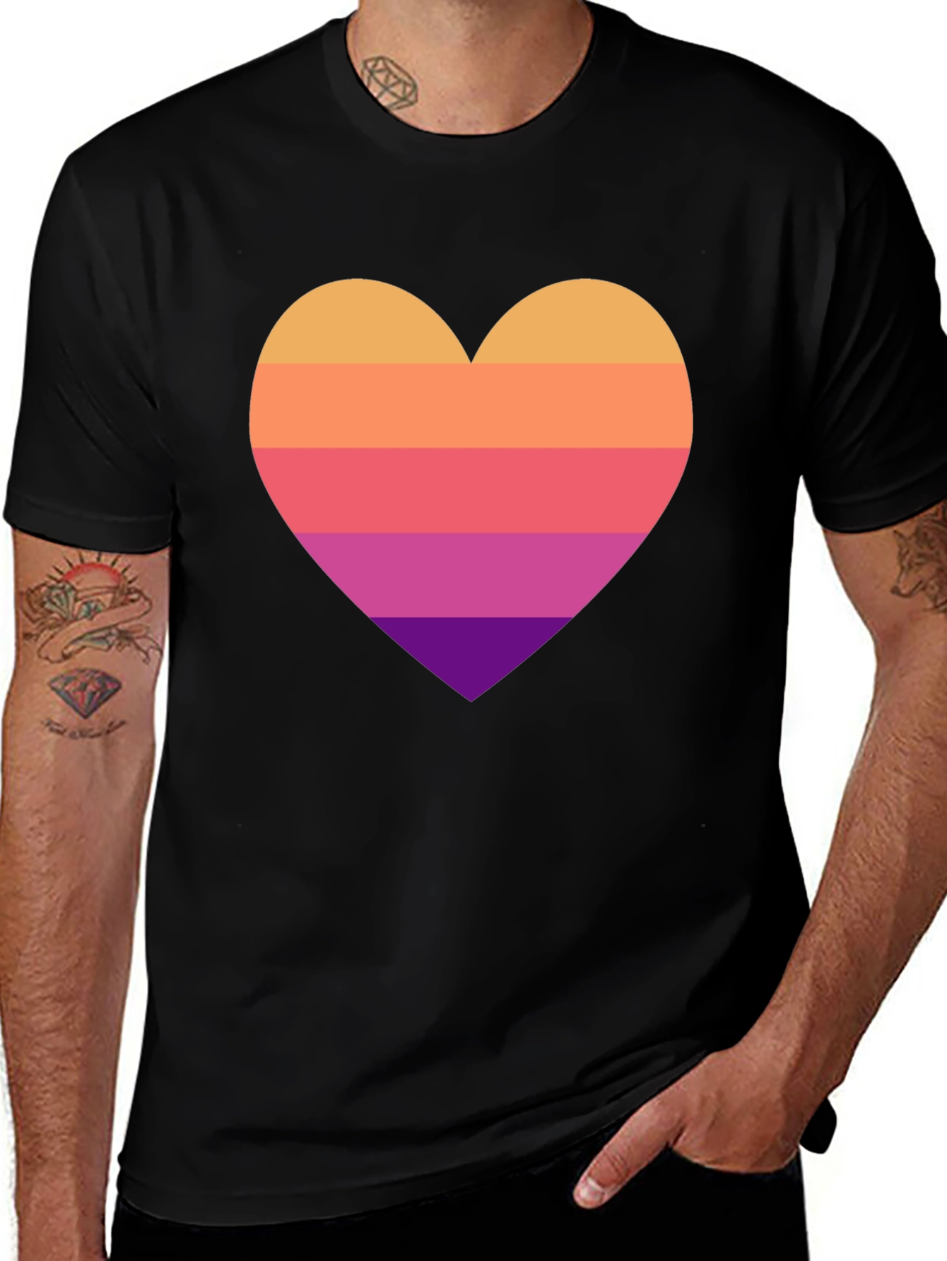 Retro Heart Graphic Tee - Stylish Comfort