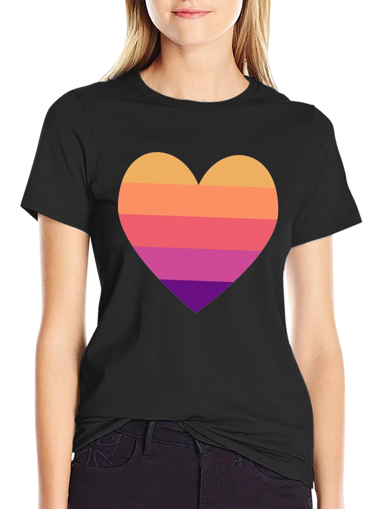 Retro Heart Graphic Tee - Stylish Comfort
