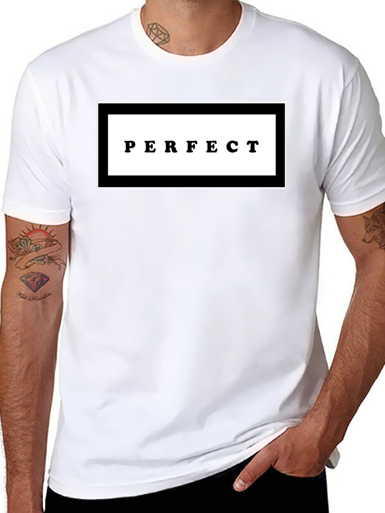 Perfect Graphic Print Black Crew Neck T-Shirt