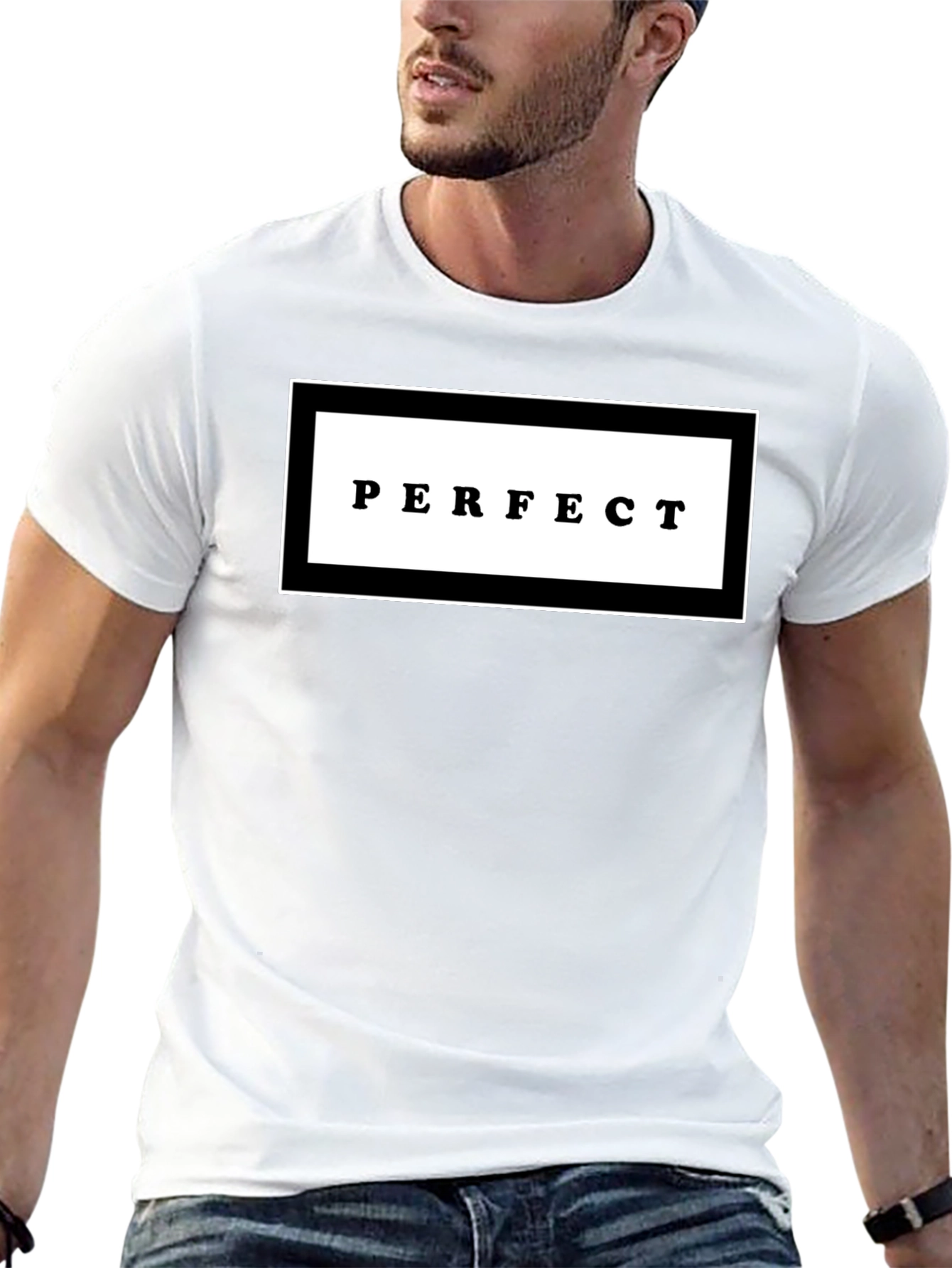 Perfect Graphic Print Black Crew Neck T-Shirt