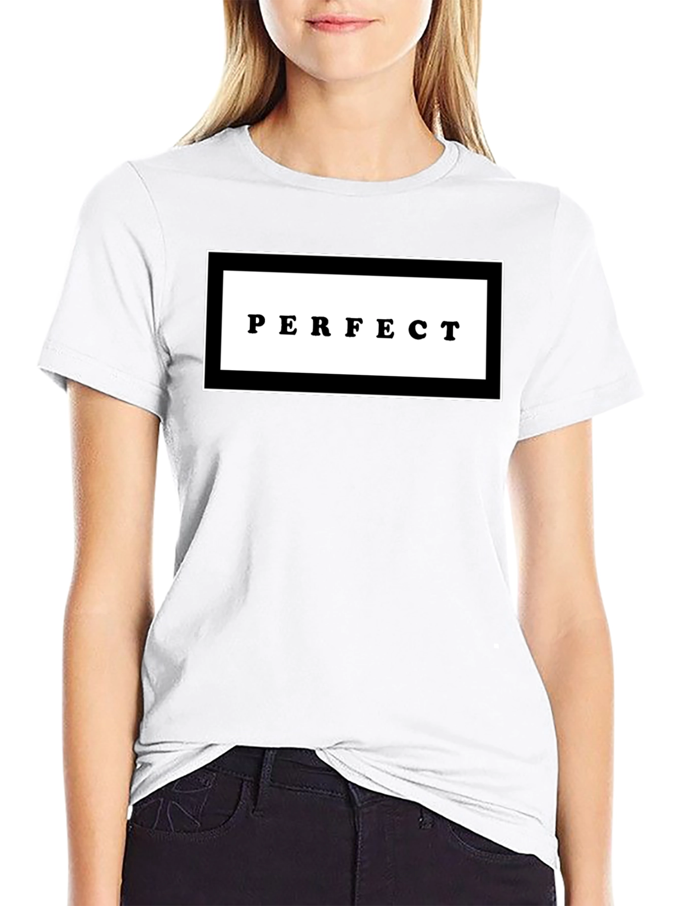 Perfect Graphic Print Black Crew Neck T-Shirt