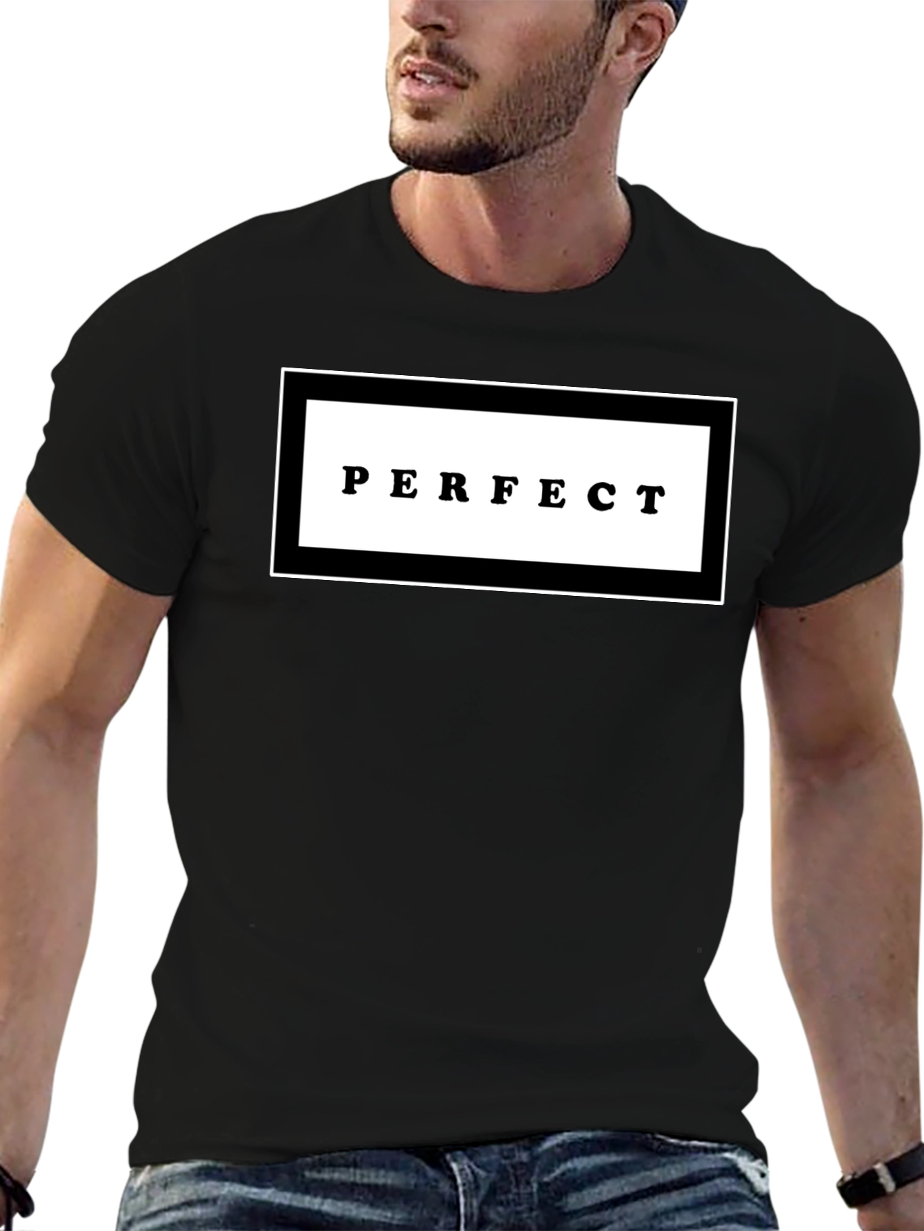 Perfect Graphic Print Black Crew Neck T-Shirt