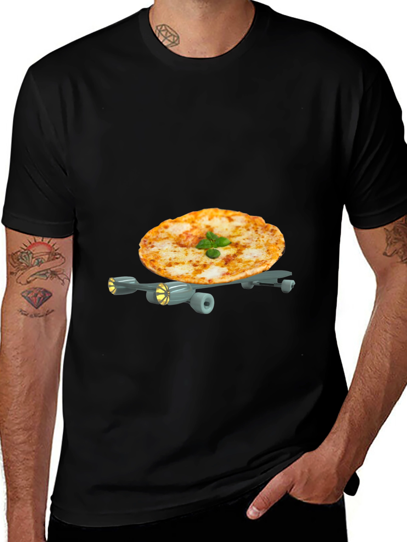 Pizza Plane Graphic Tee - Novelty Foodie T-Shirt