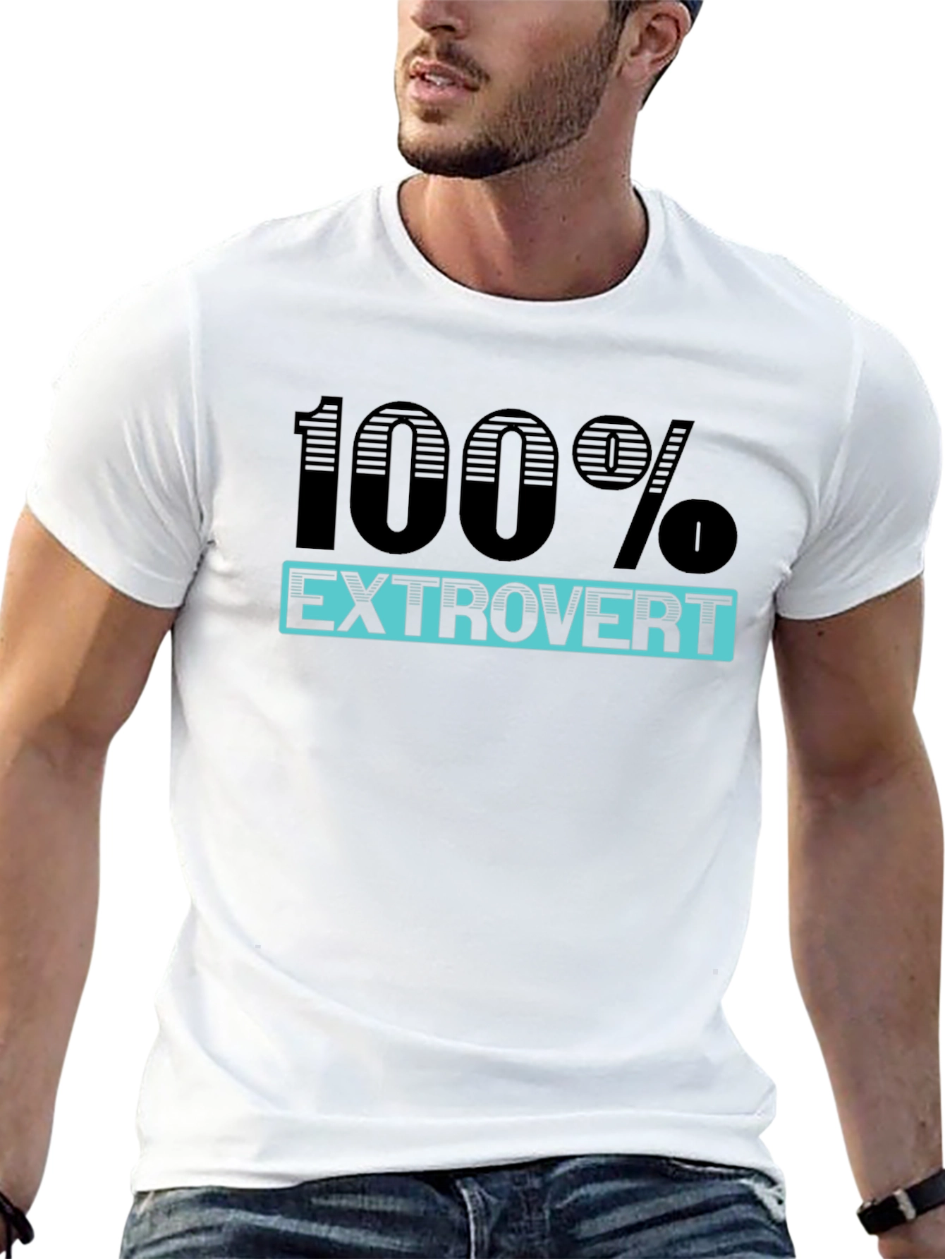 100% Extrovert Graphic T-Shirt