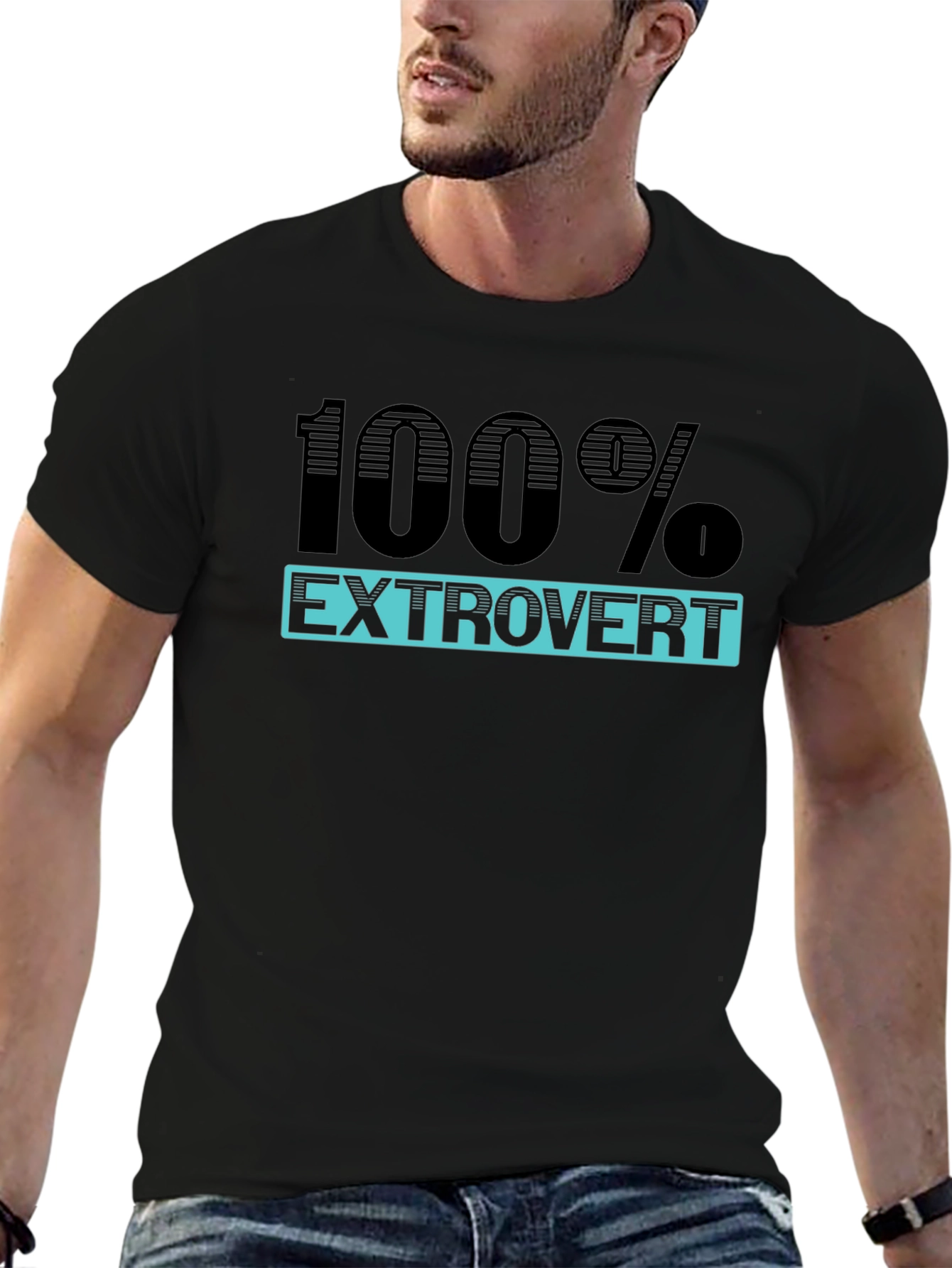 100% Extrovert Graphic T-Shirt
