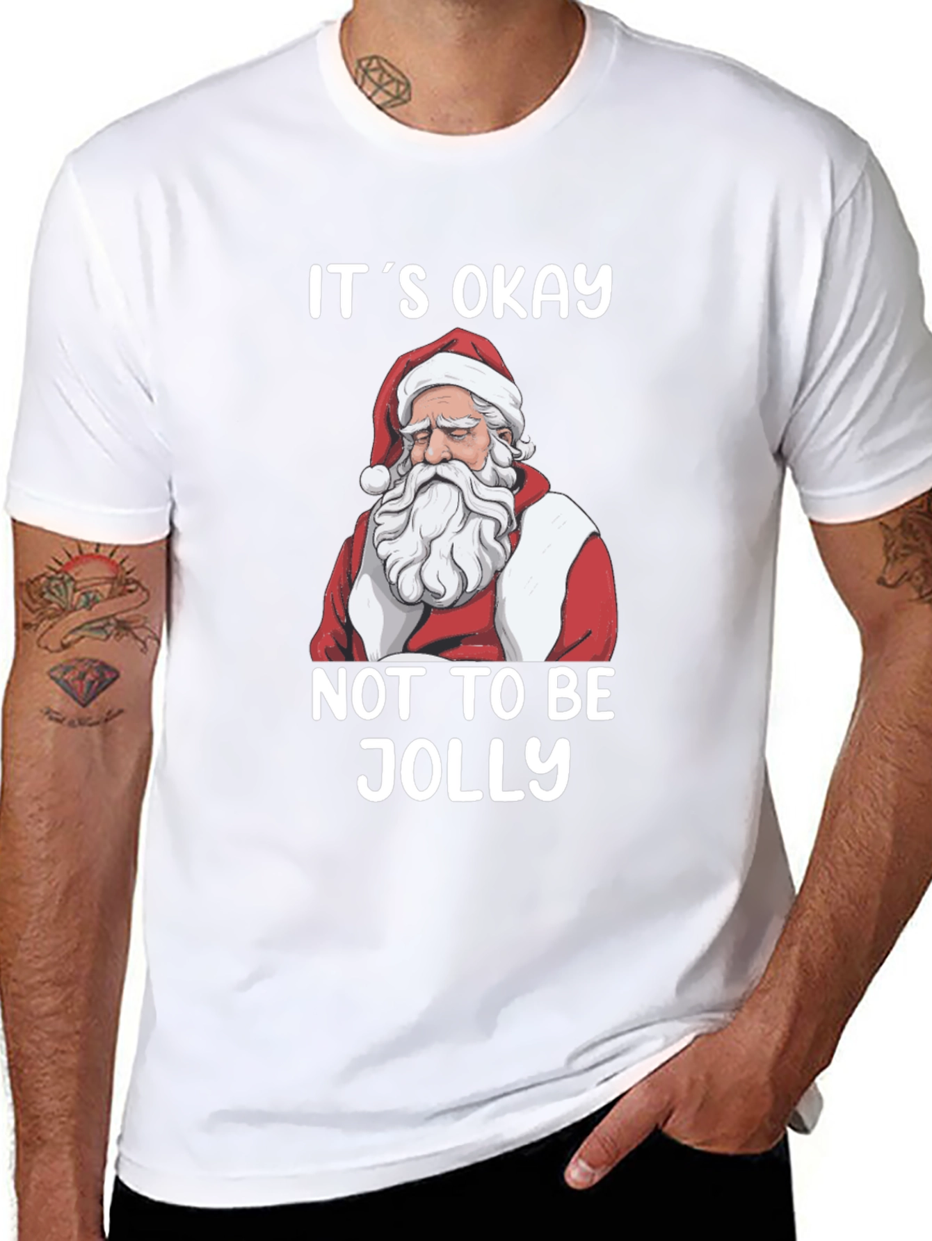 Its Okay Not to Be Jolly Santa T-Shirt