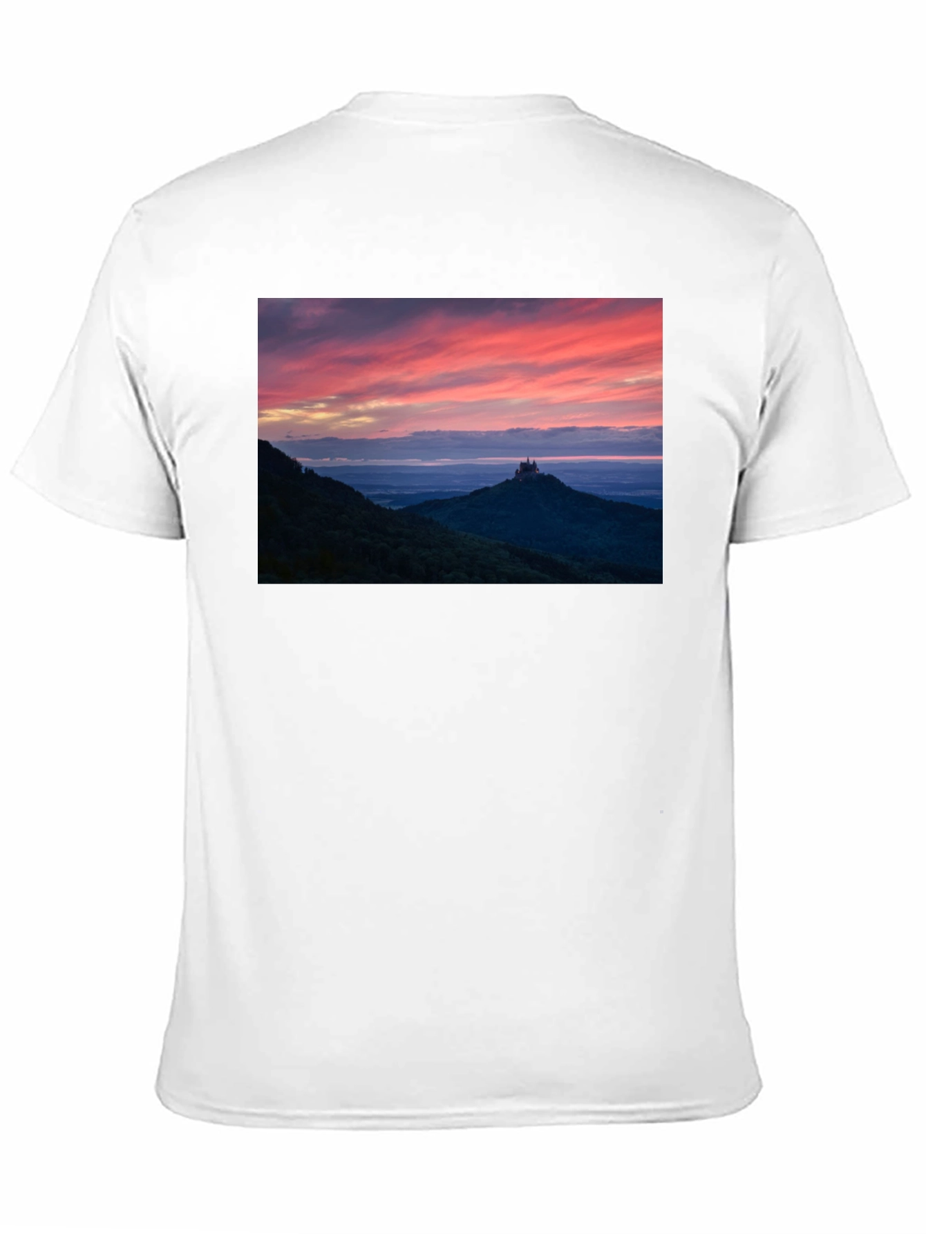 Sunset Castle Peak Graphic Tee - Black Cotton