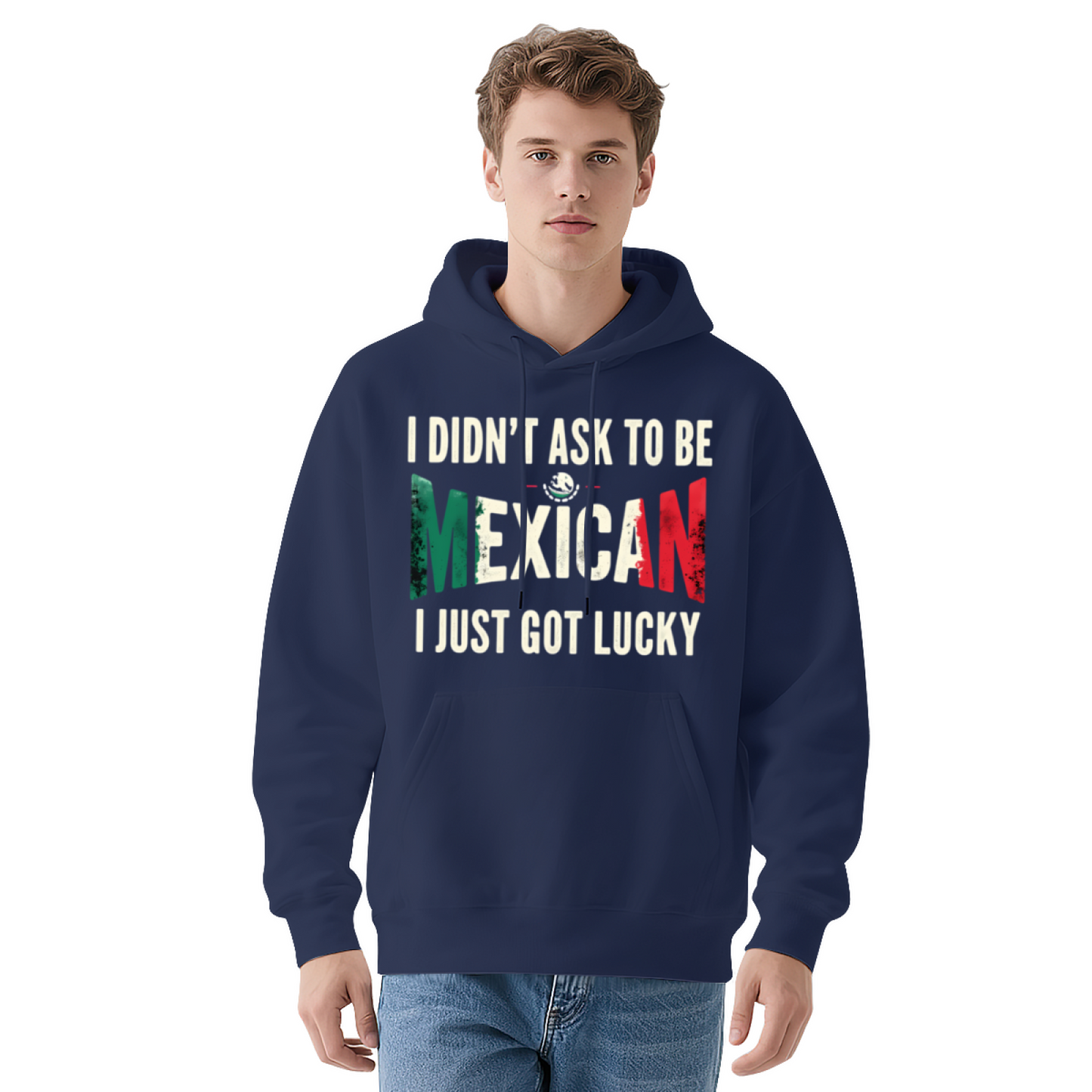 Unisex Multi-Color Hoodie: Lucky Mexican Print, Streetwear Vibe