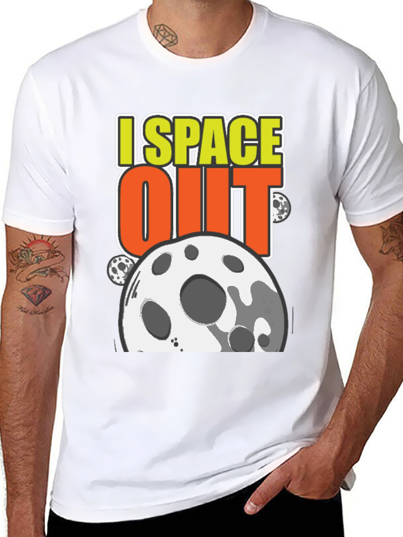 I Space Out T-Shirt - Black Cotton Blend