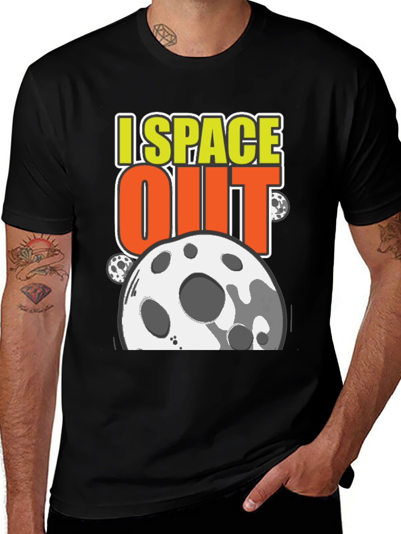 I Space Out T-Shirt - Black Cotton Blend
